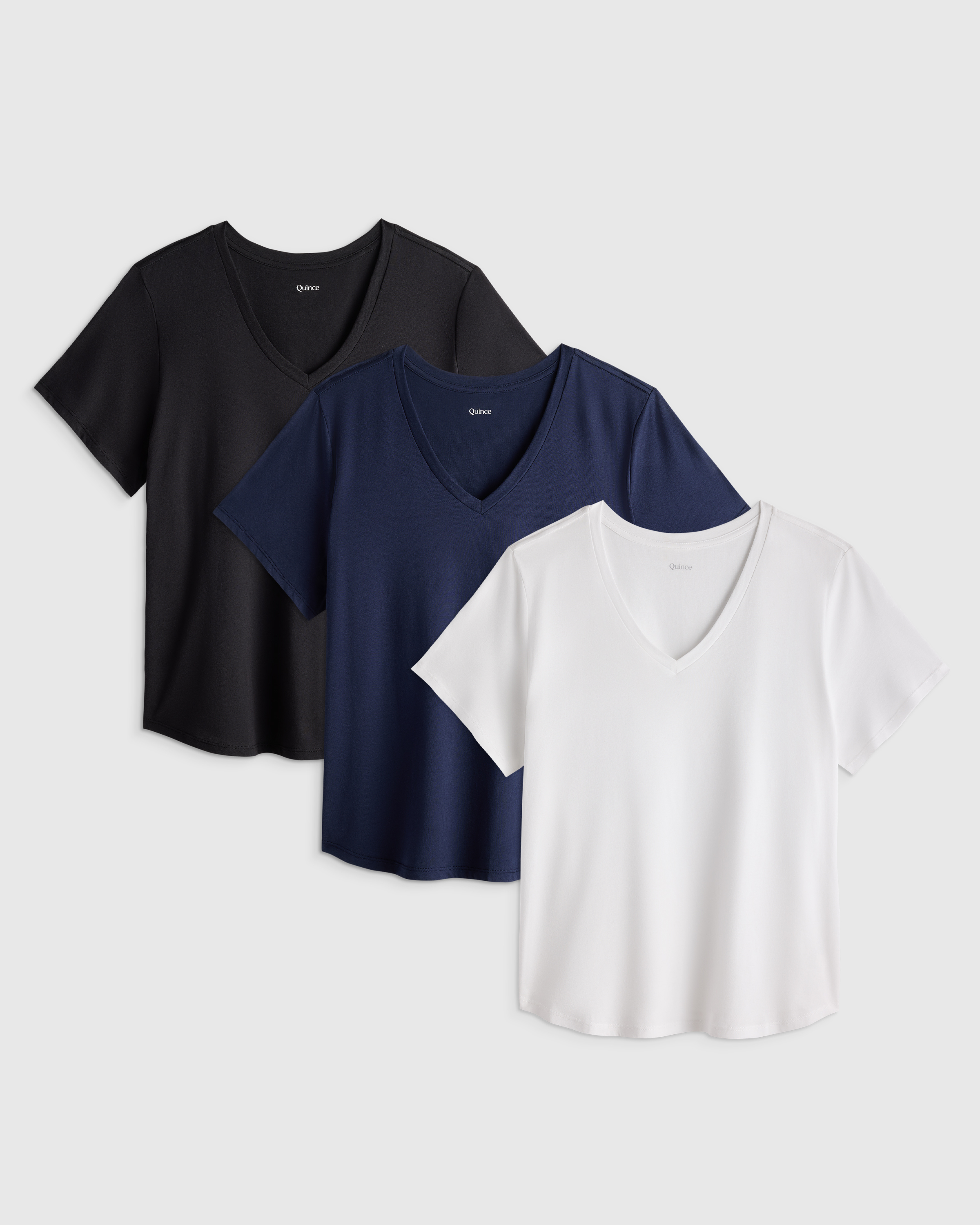Women's Plus Size Cotton Modal V-Neck Tee 3 Pack Bundle