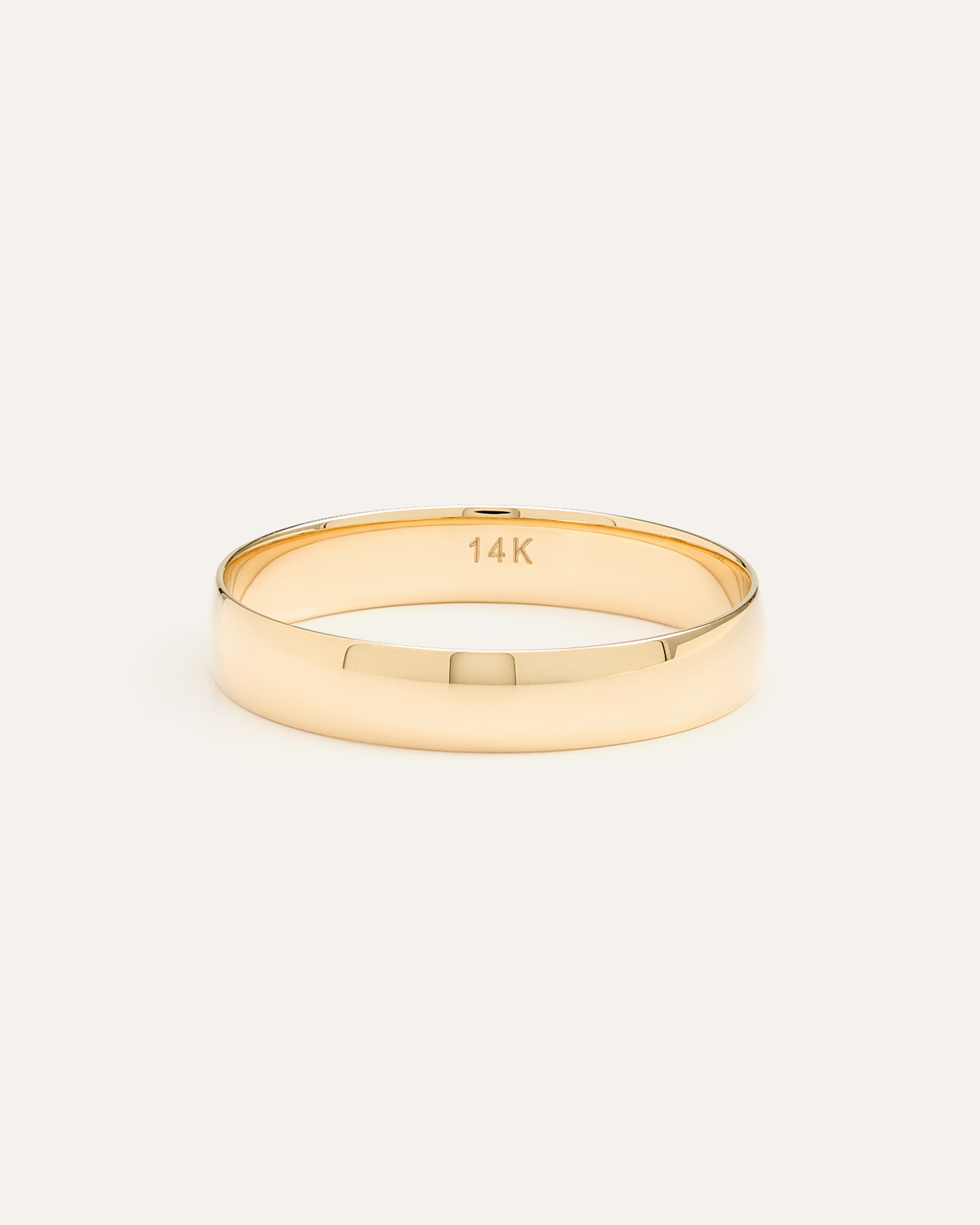 14K Gold Lightweight Round Edge Band