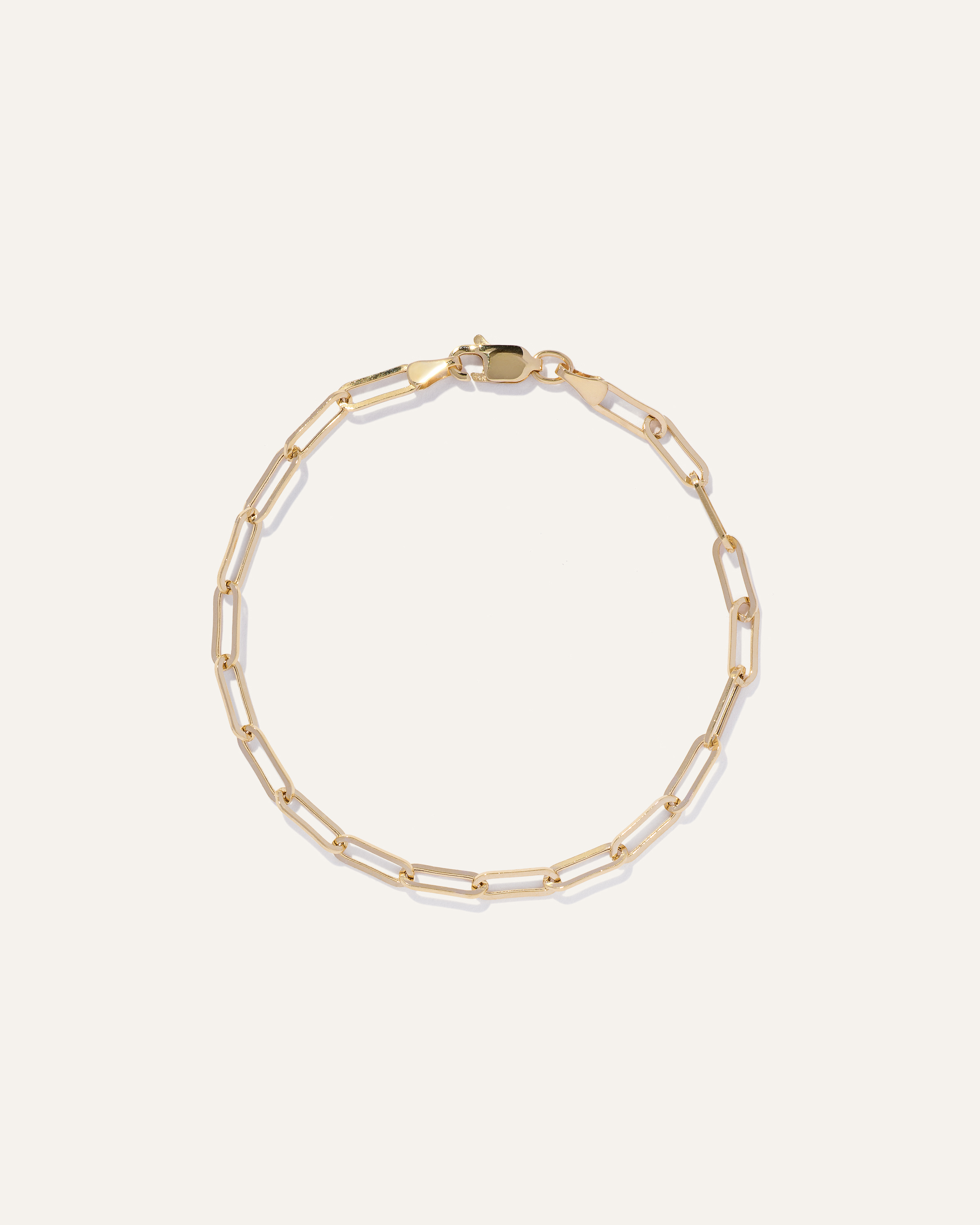 14K Gold Paperclip Chain Bracelet