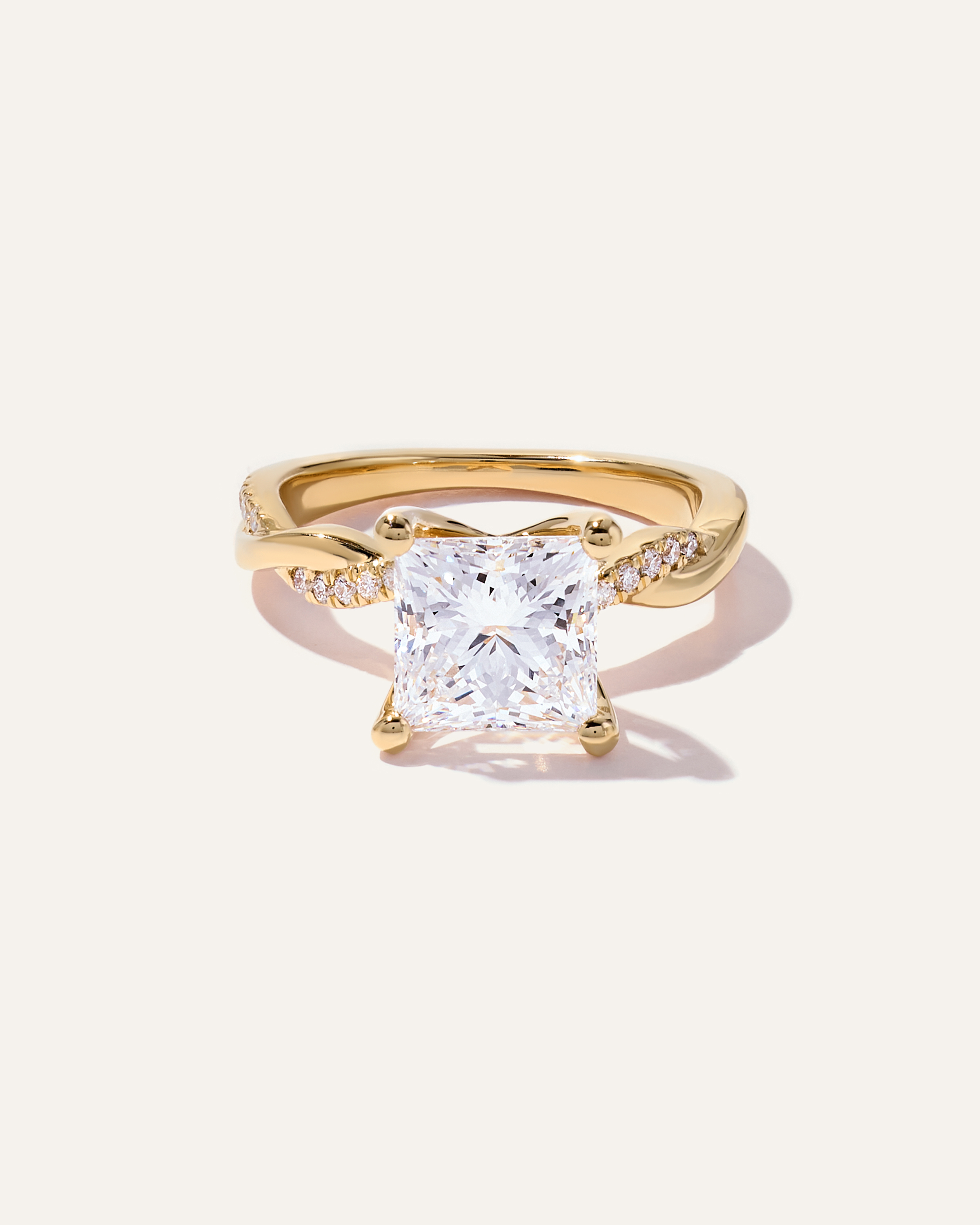 Lab Grown Diamond Princess Twisted Engagement Ring - 3ct