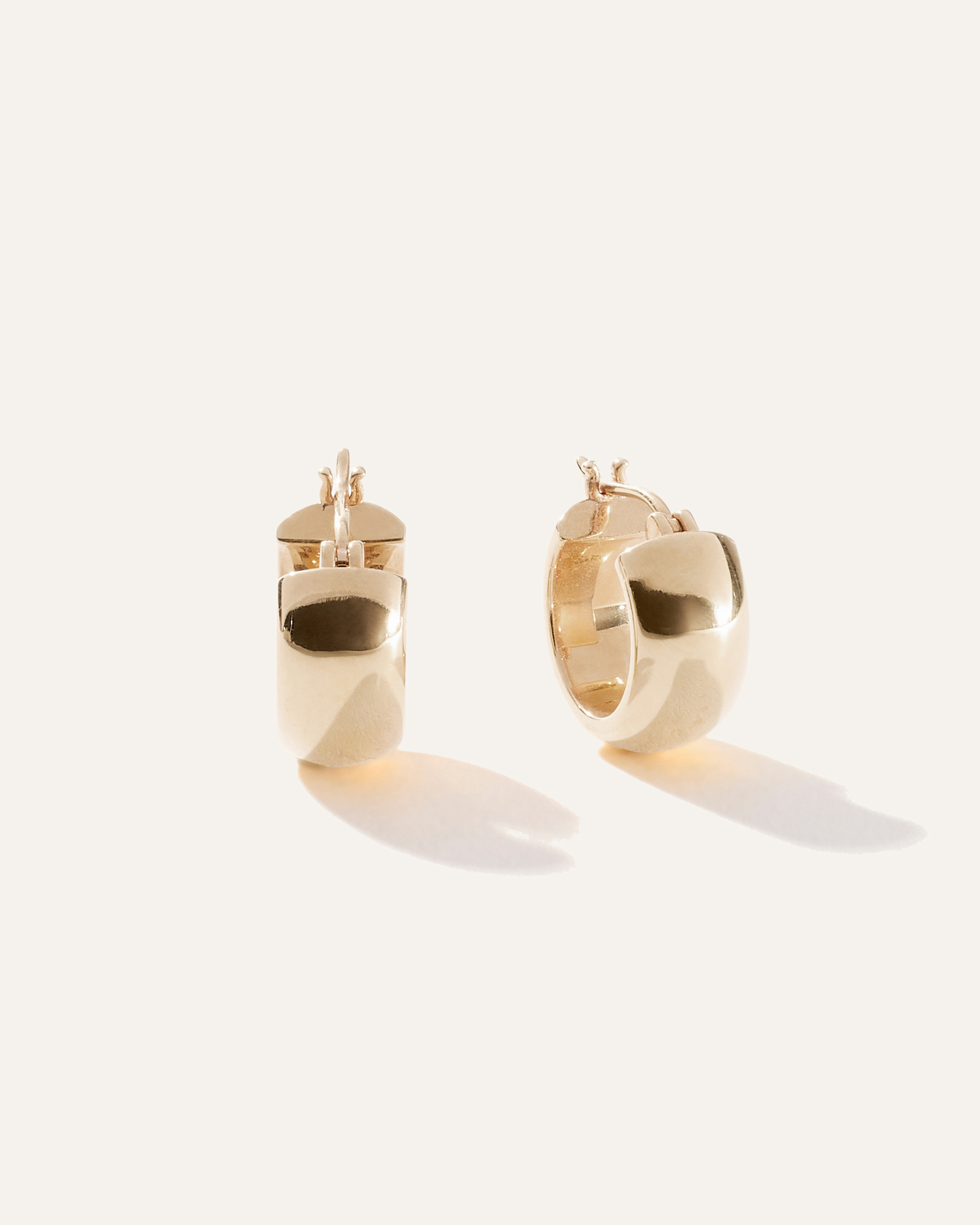 14K Gold Wide Huggies