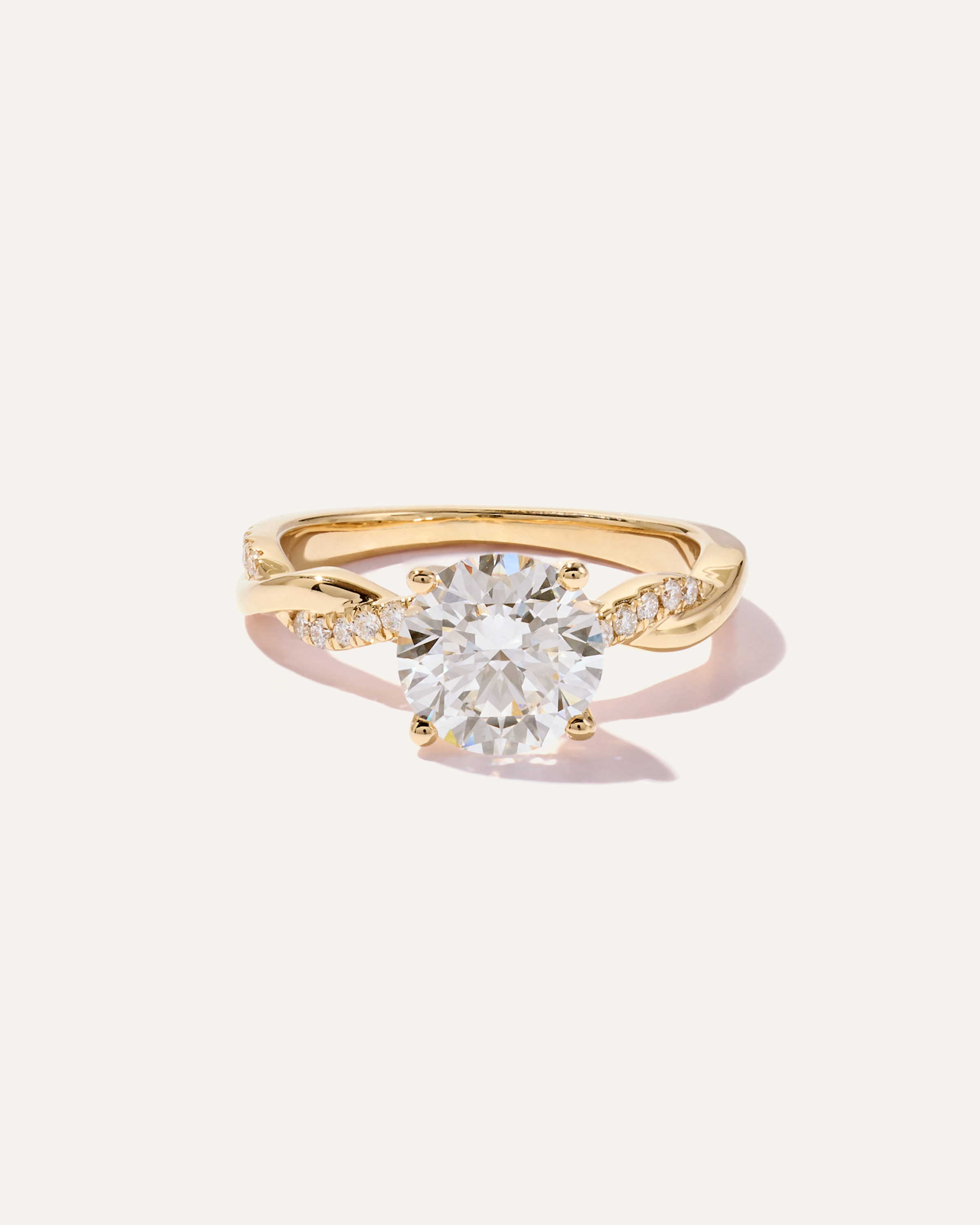 Lab Grown Diamond Round Twisted Engagement Ring - 2ct