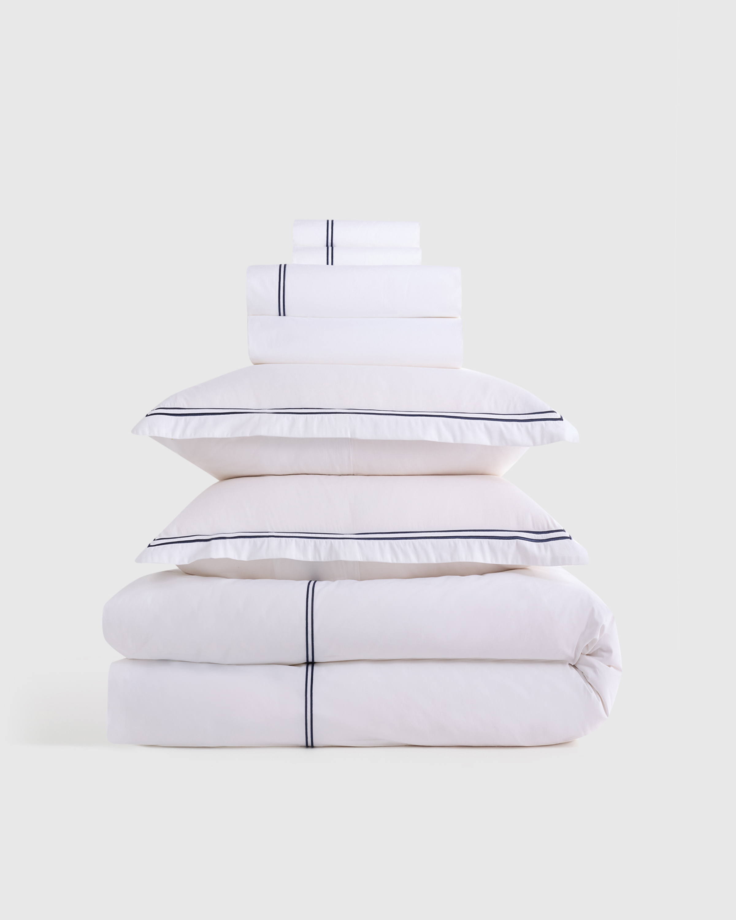 Organic Crisp Percale Embellished Deluxe Bedding Bundle