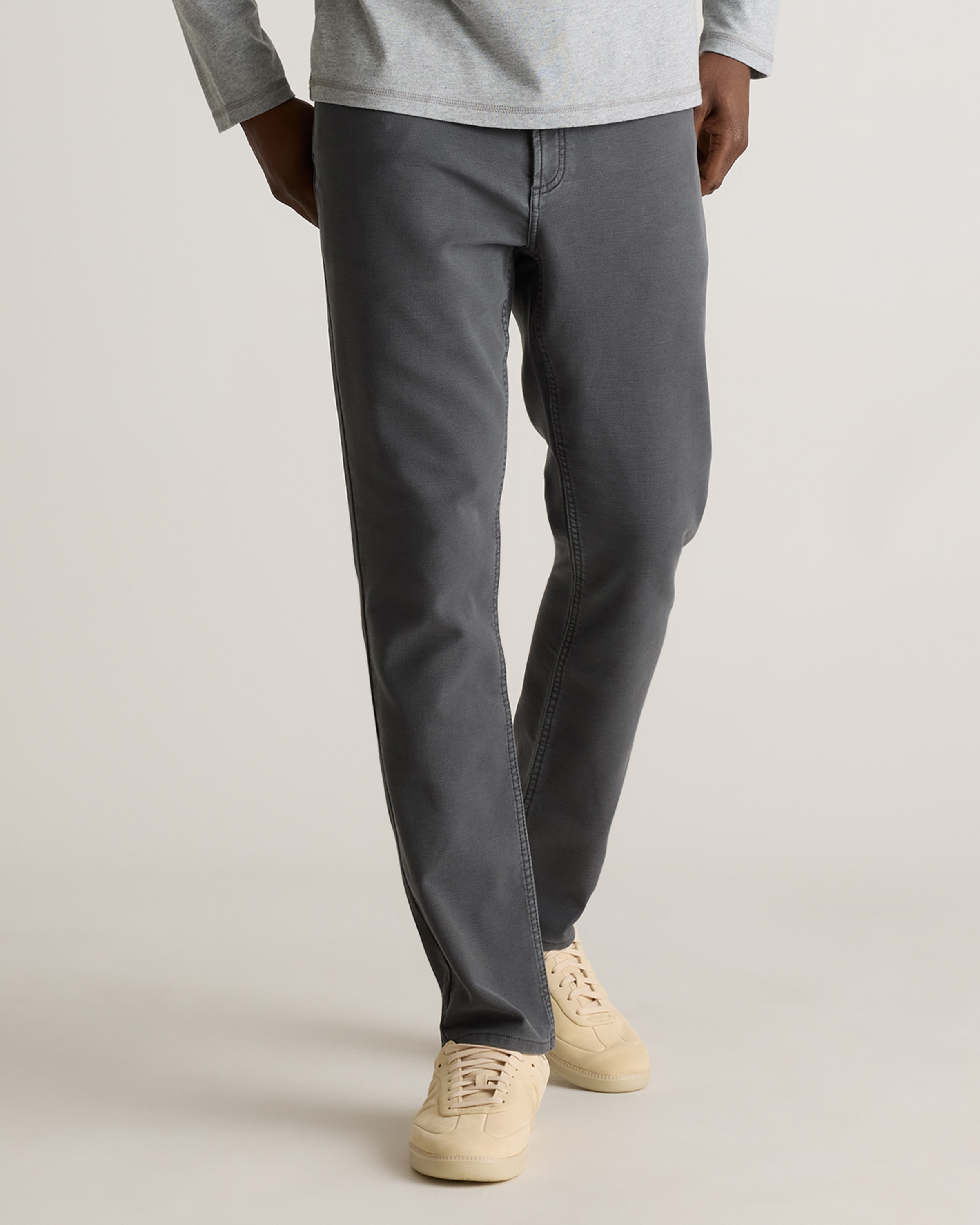 French Terry 5-Pocket Pants - Slim