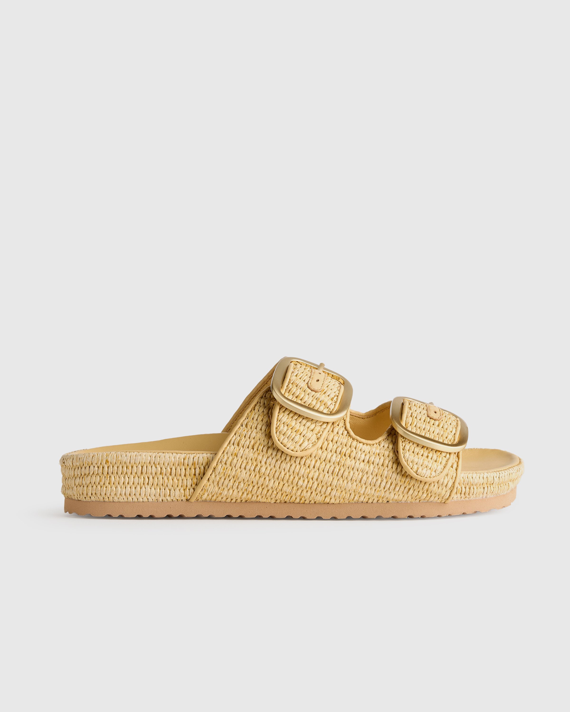 Raffia Double Buckle Sandal