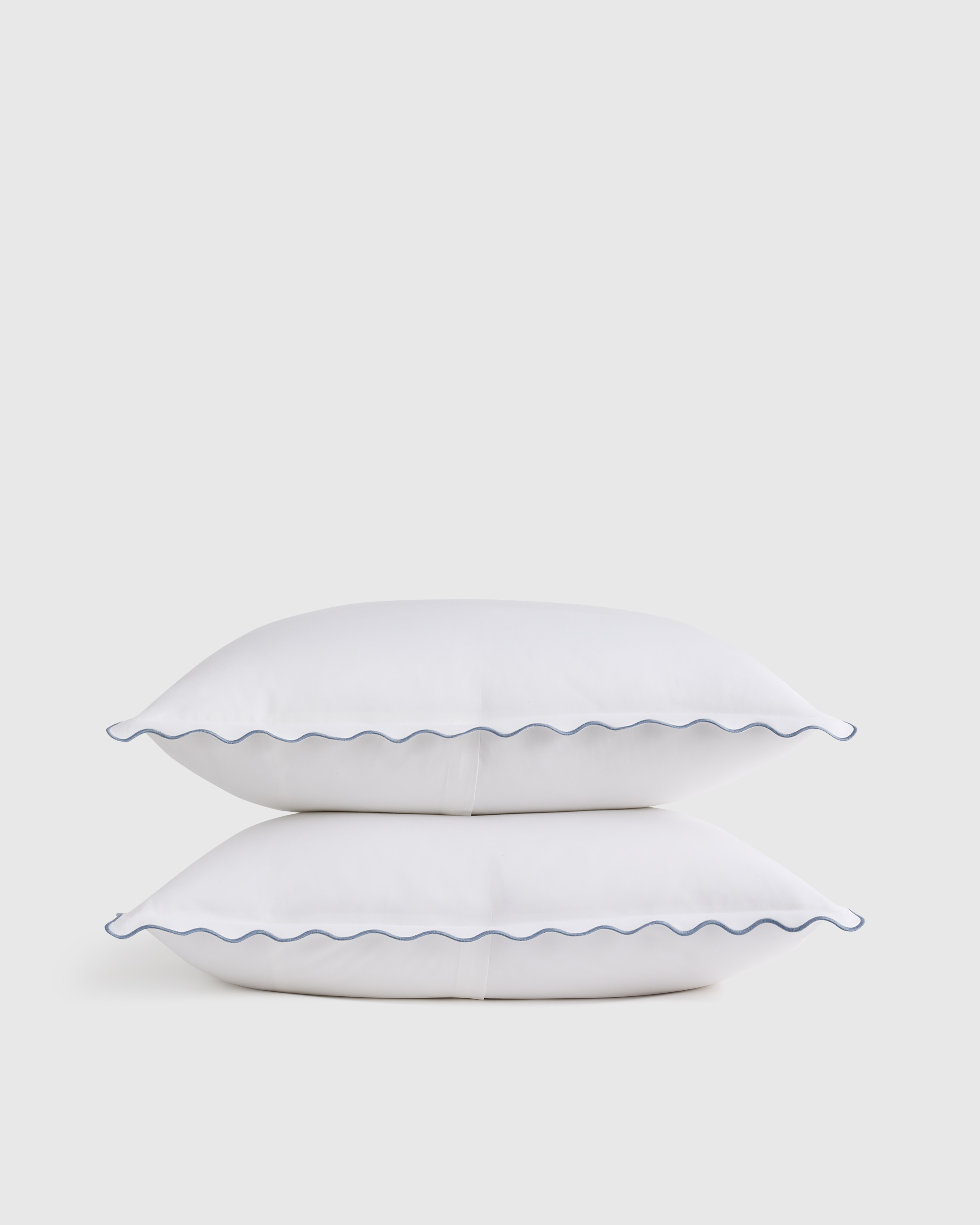 Organic Crisp Percale Scallop Sham Set