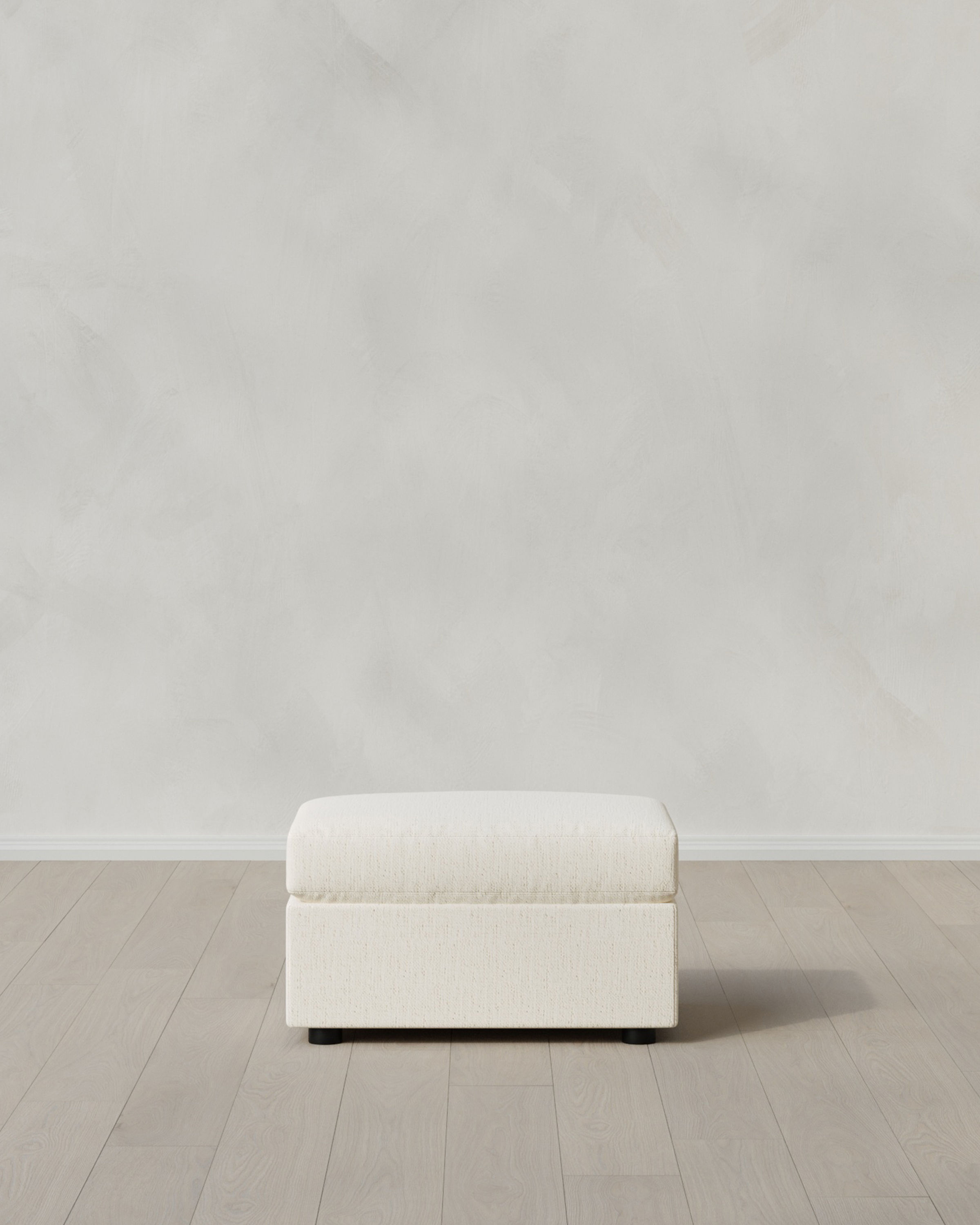 Brennan Ottoman in Performance Chenille Linen Blend