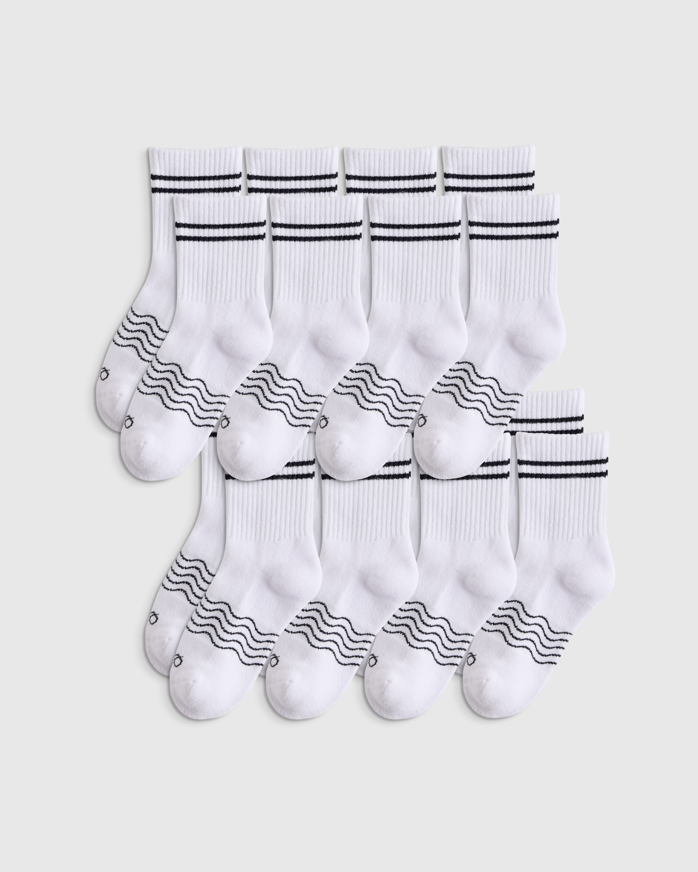 Kids Organic Cotton Quarter Crew Socks 8-Pack