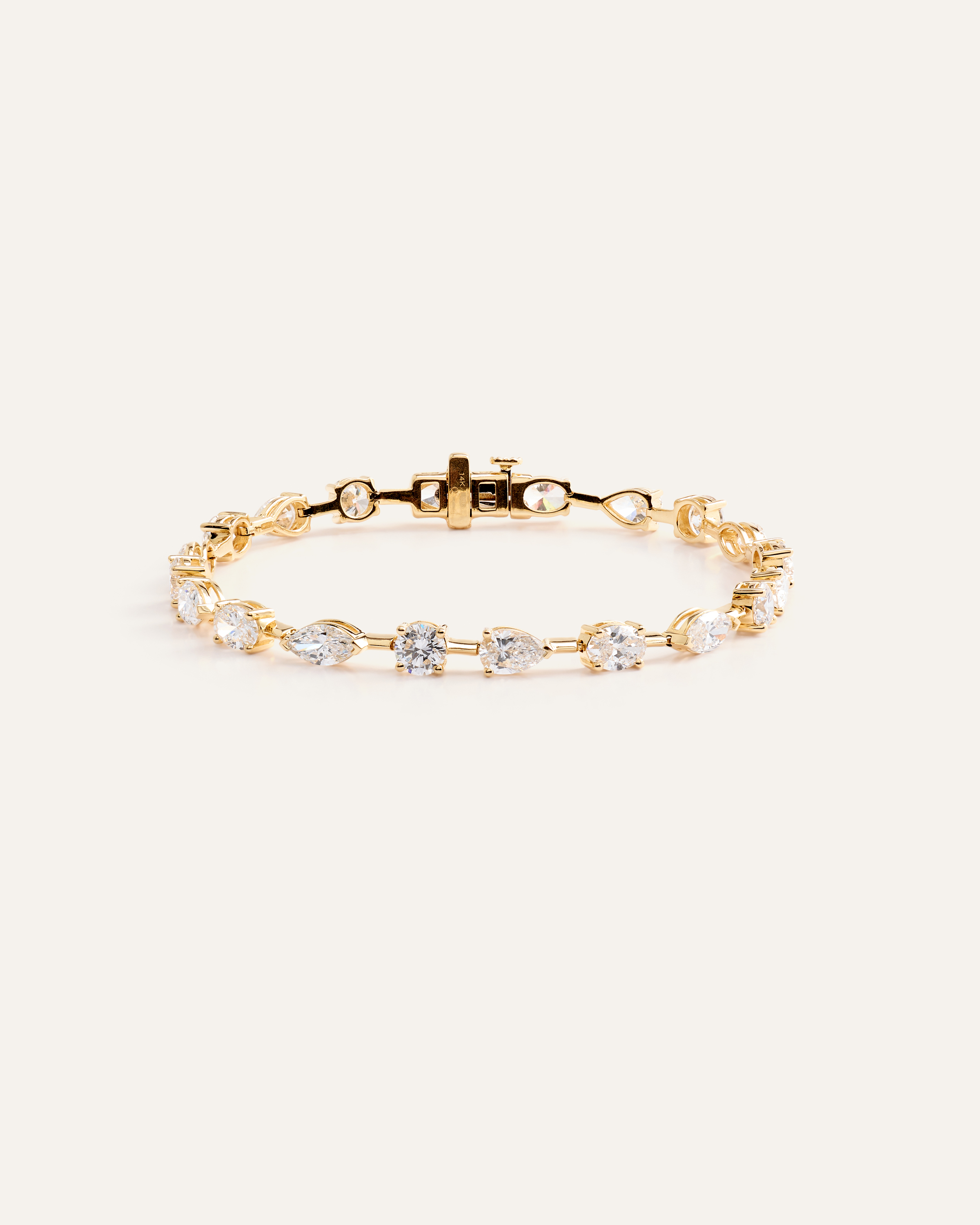 14K Gold Lab Grown Diamond Mixed Shape Tennis Bracelet