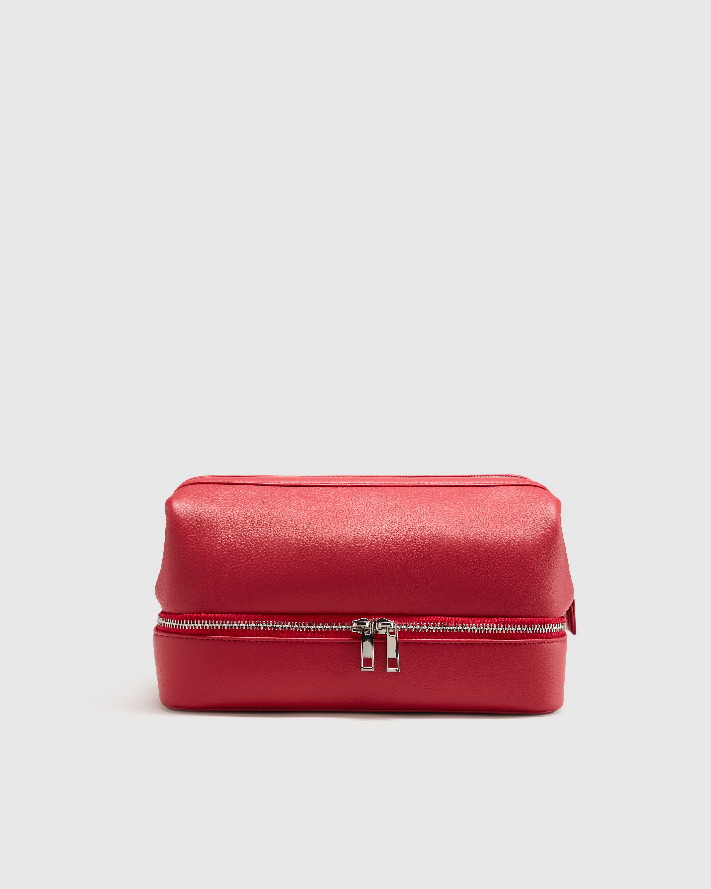 Italian Leather Dual Compartment Toiletry Bag