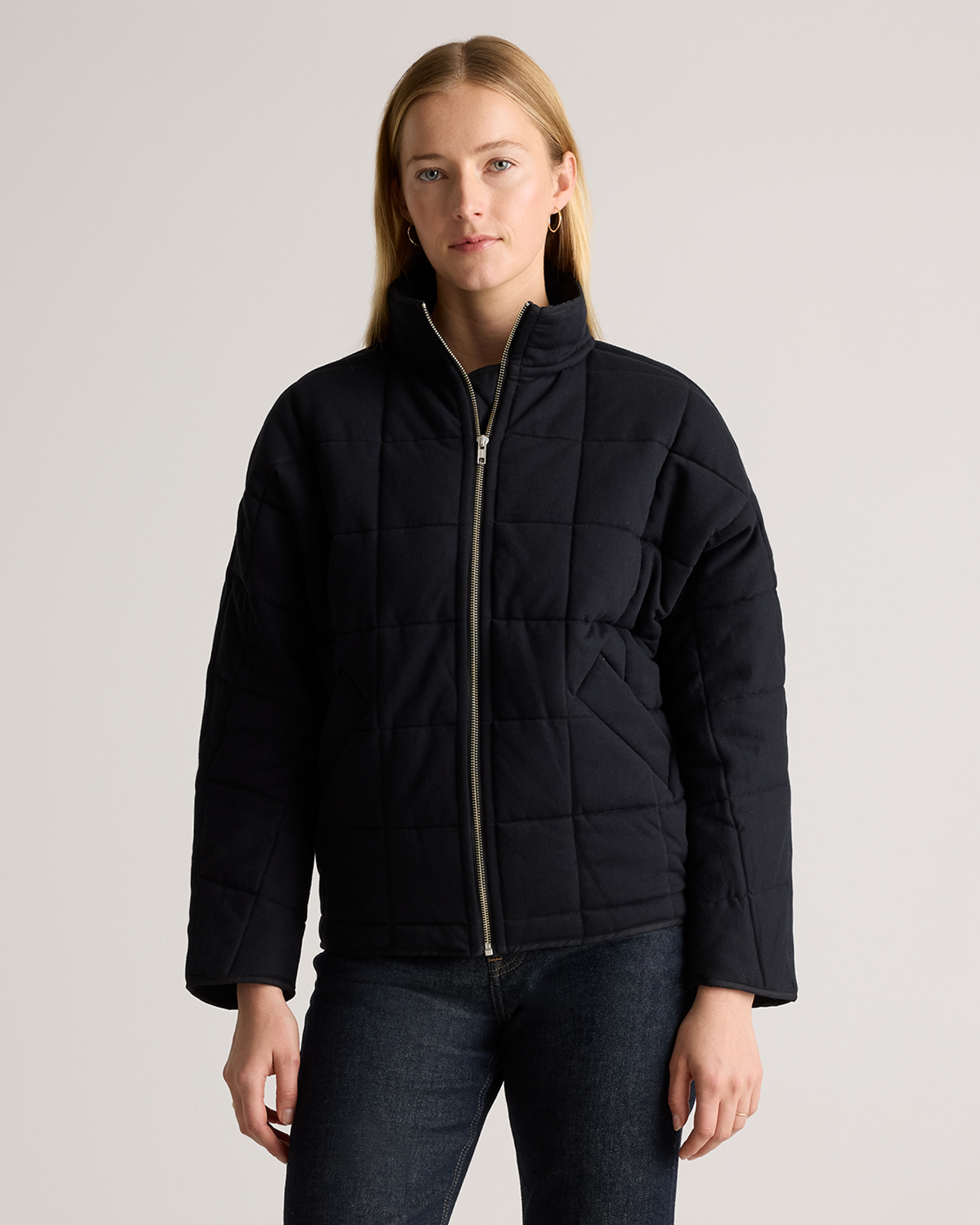 Organic Cotton Quilted Knit Jacket
