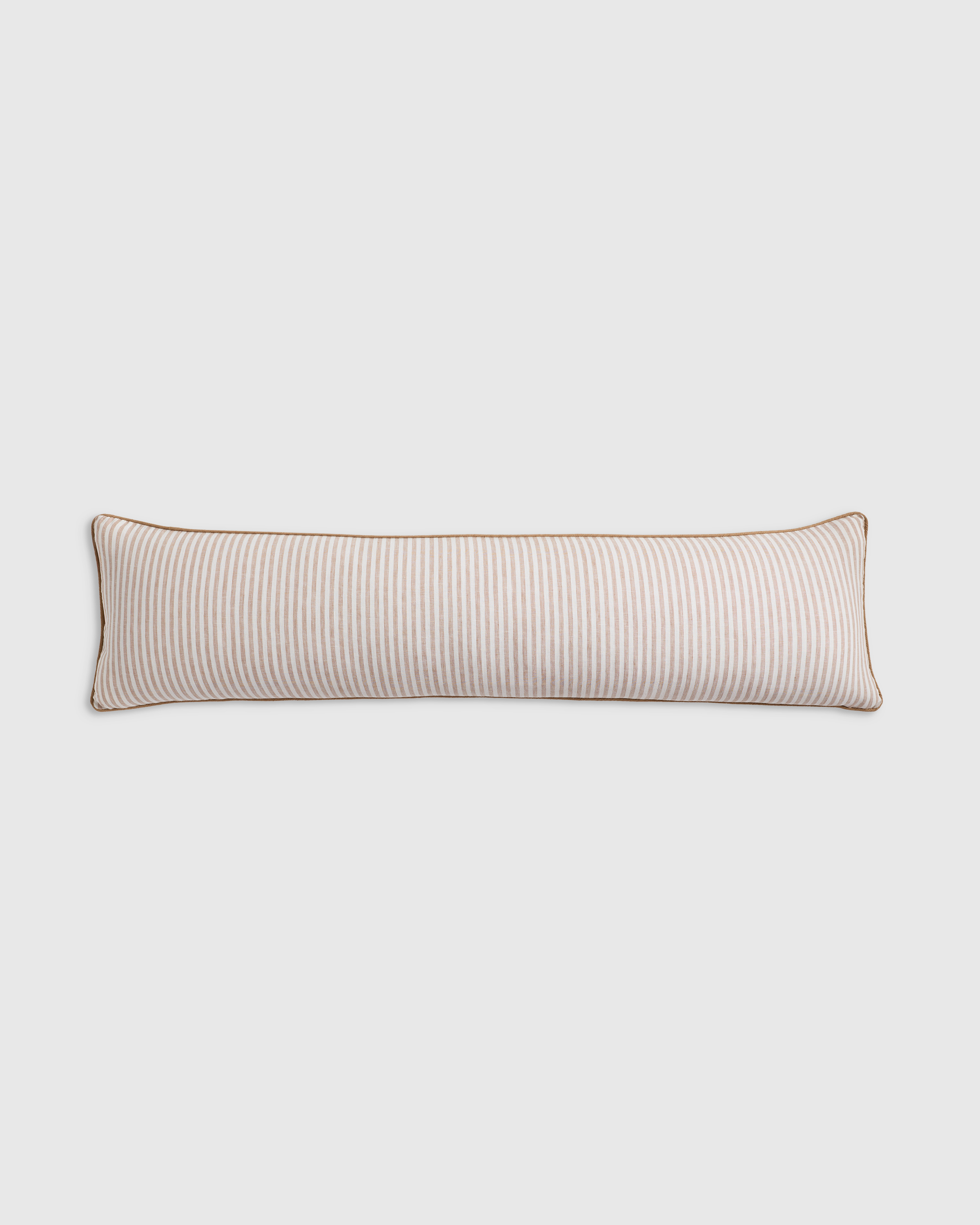 Piped Linen Stripe Oversized Lumbar Pillow Cover