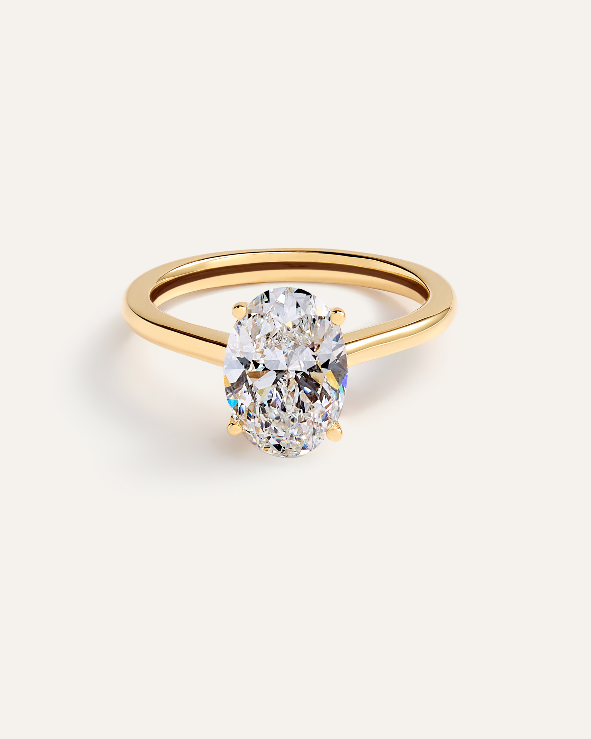 Lab Grown Diamond Oval Trellis Cathedral Engagement Ring - 2.5ct