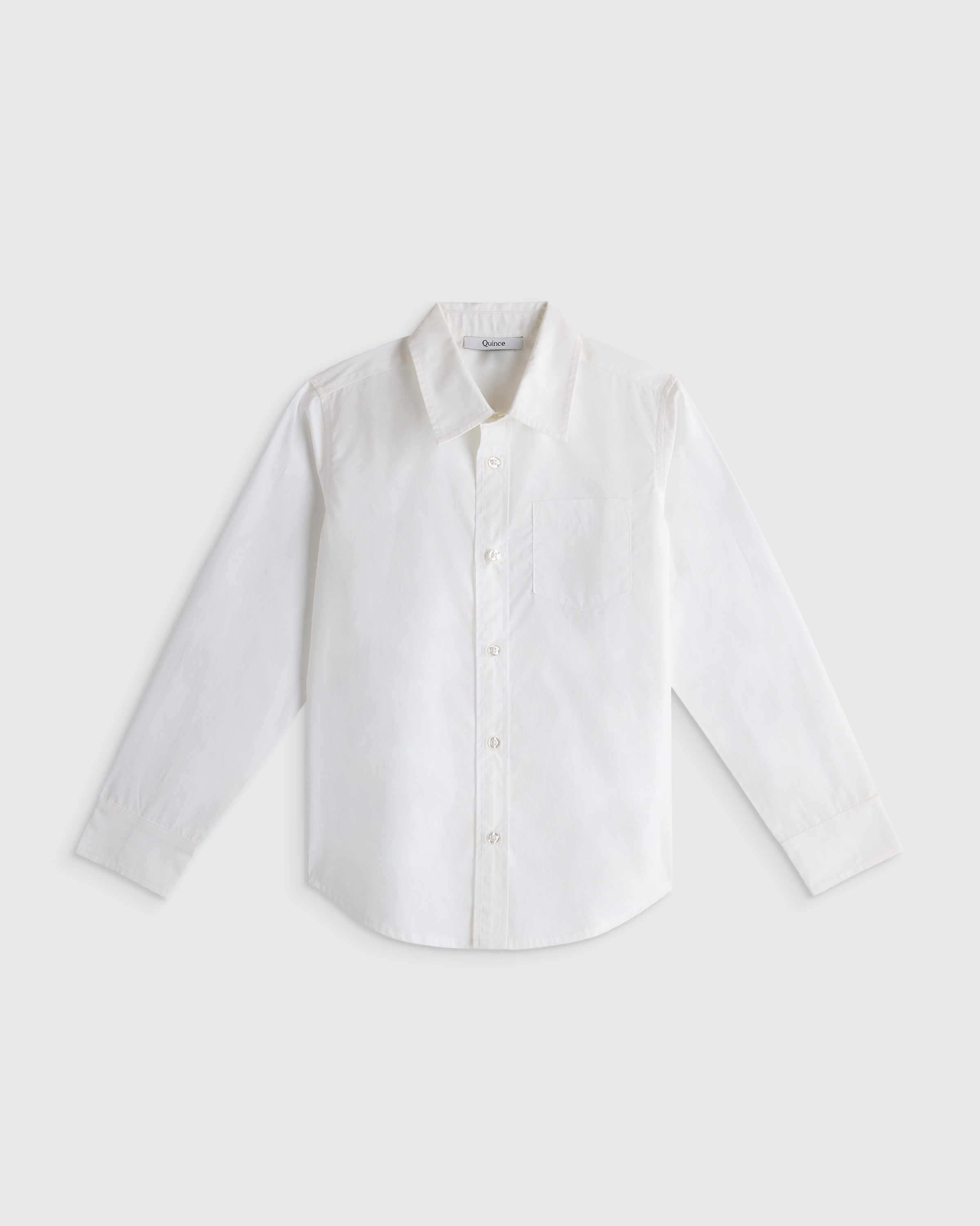 100% Organic Cotton Poplin Long Sleeve Button Down