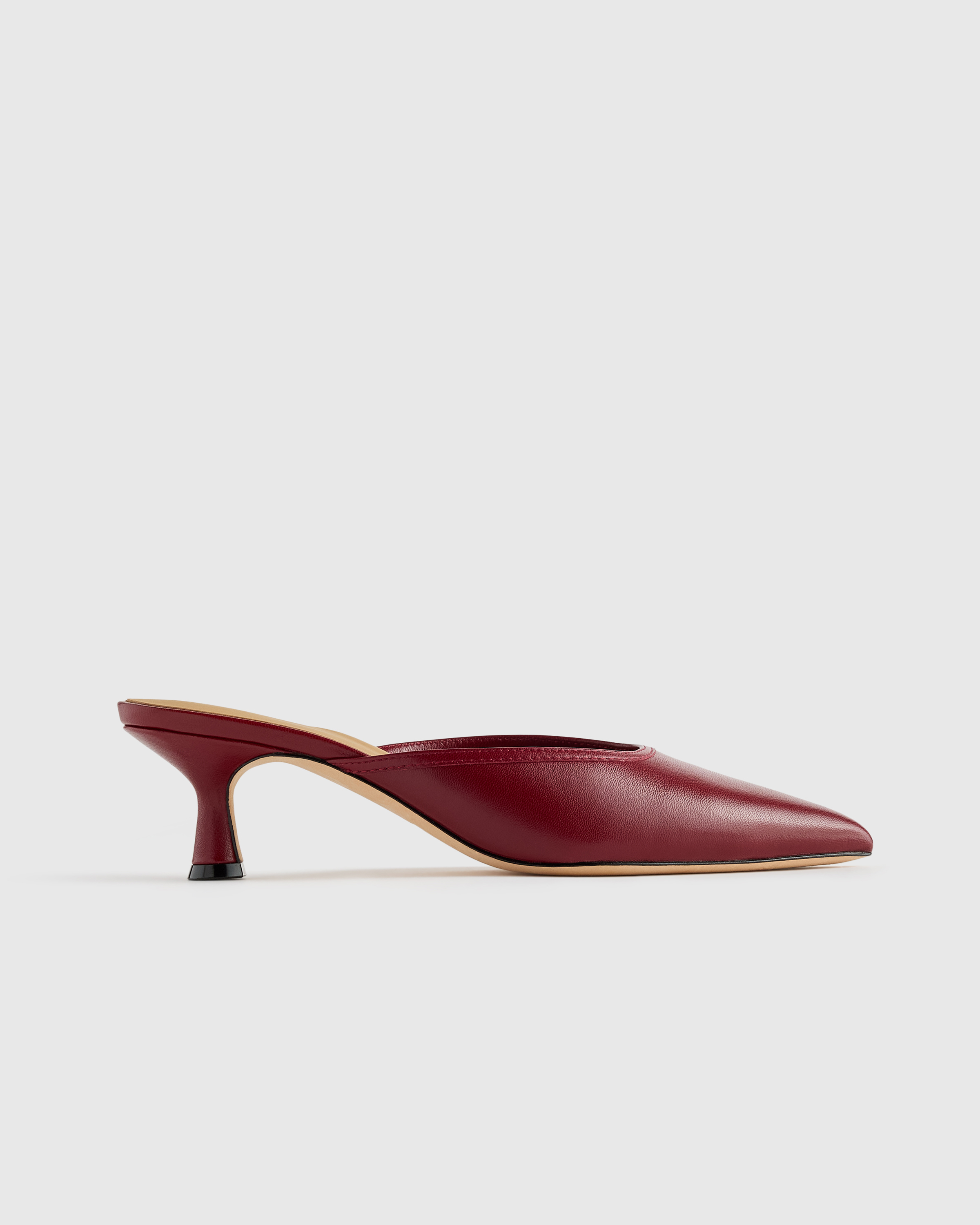 Italian Leather 55mm Kitten Heel Mule