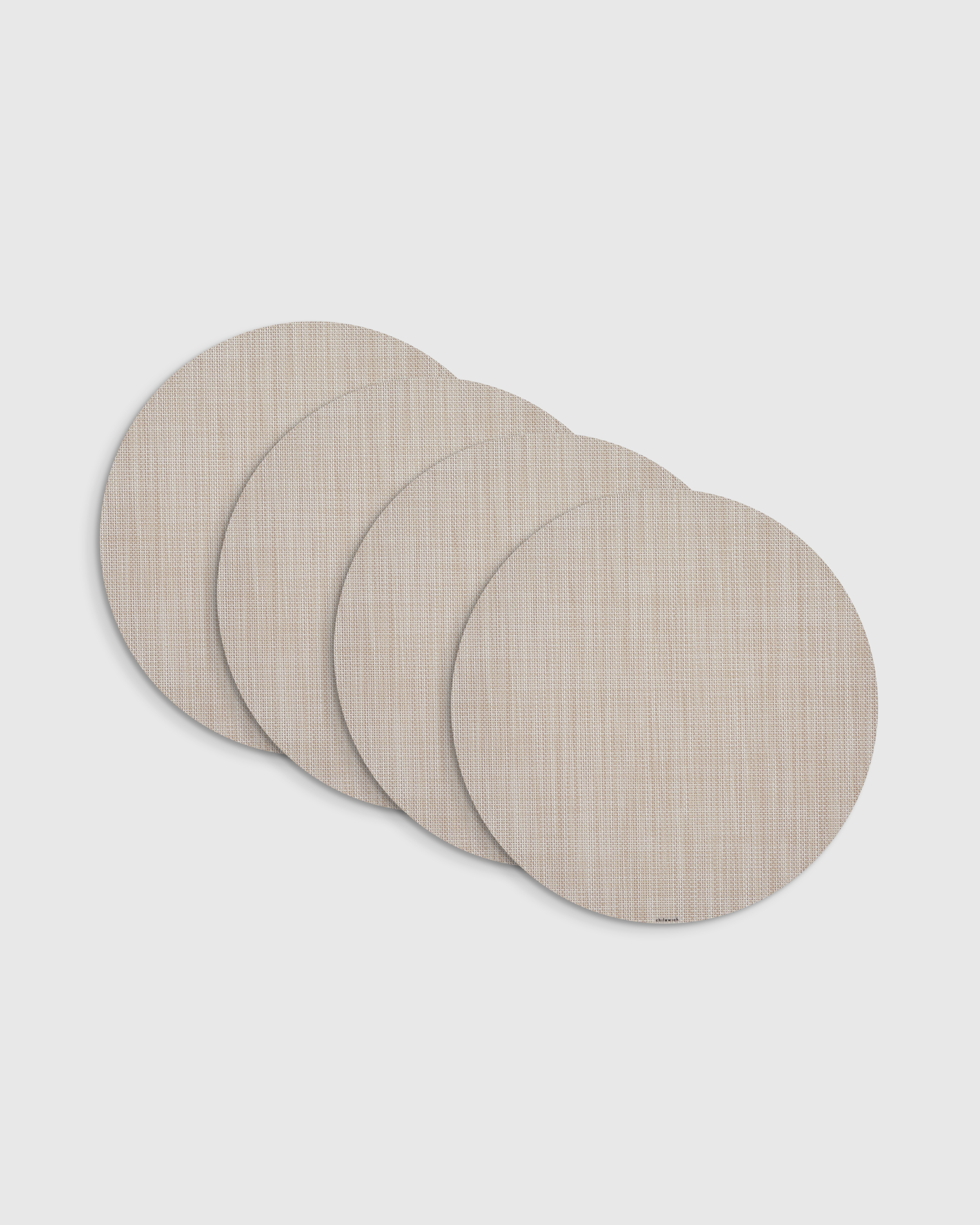 Mini Basketweave Easy-Care Round Placemat, Set of 4 by Chilewich