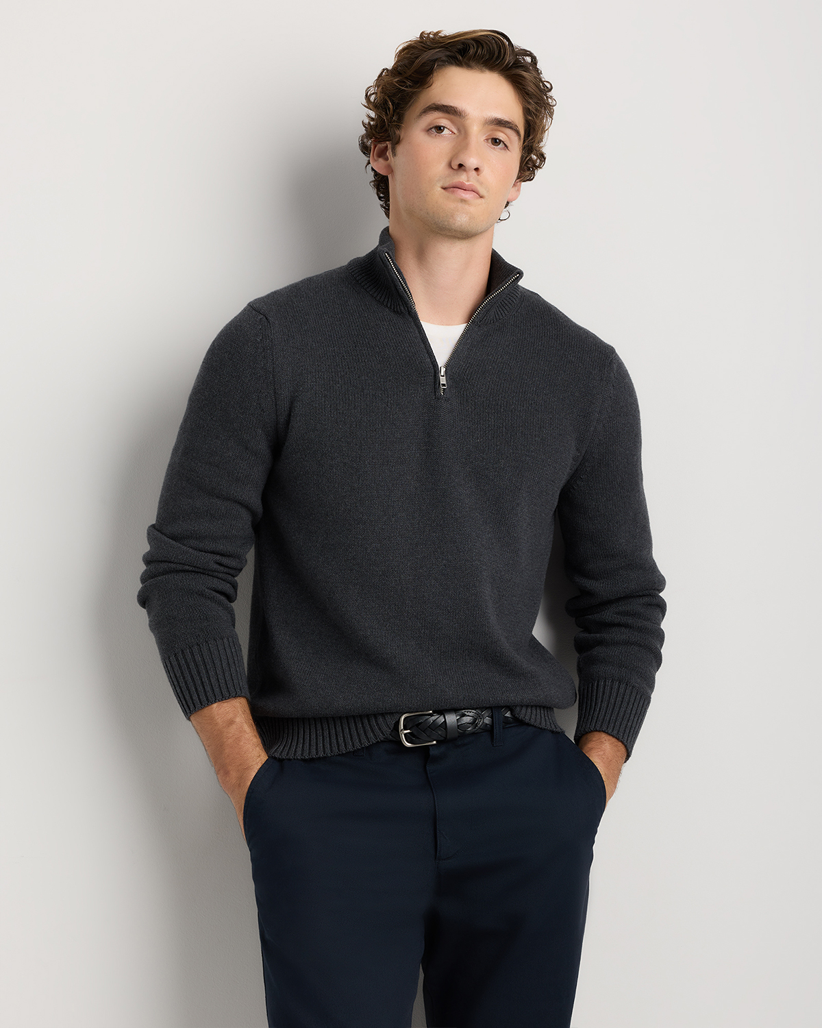 100% Organic Cotton Quarter-Zip Sweater