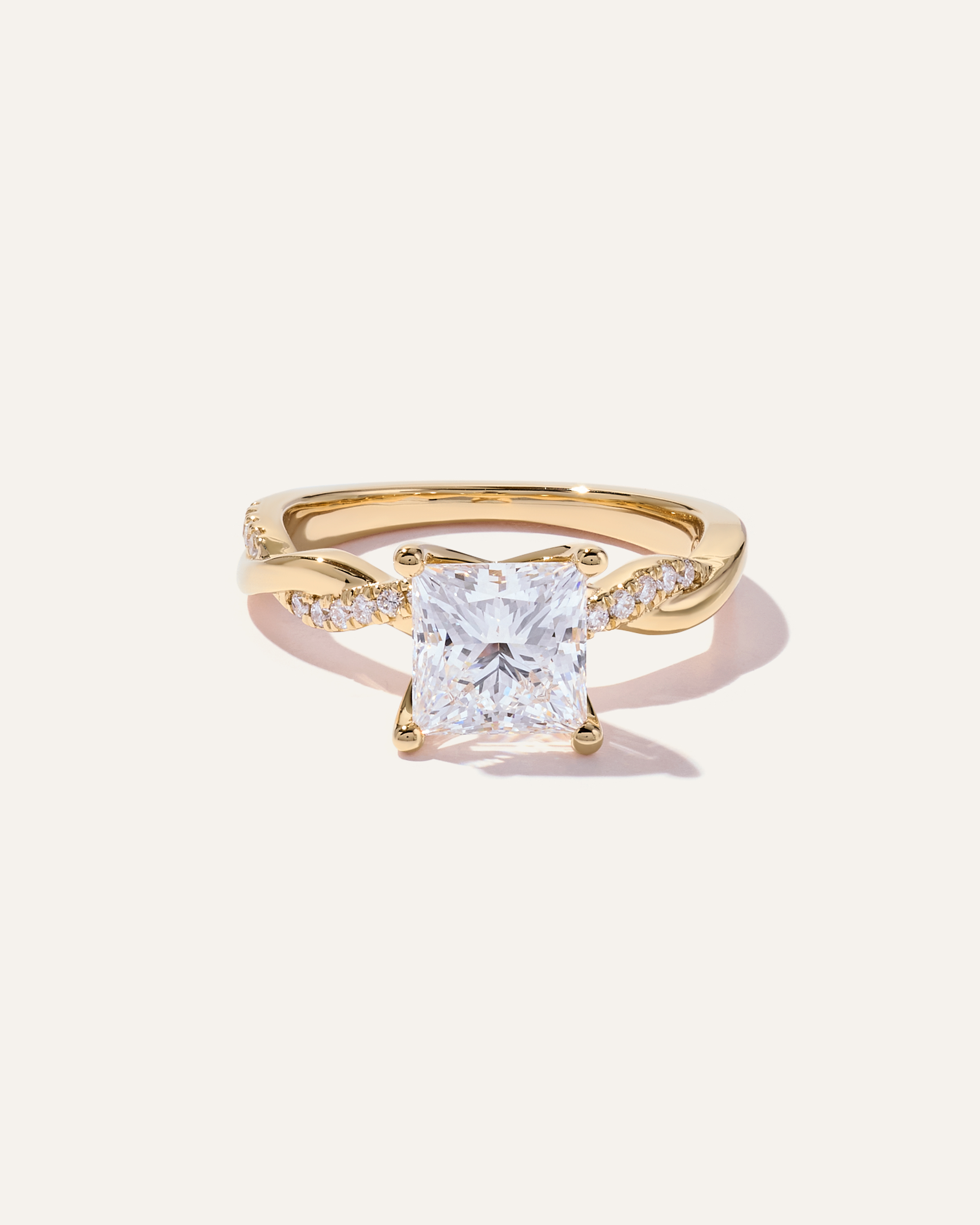 Lab Grown Diamond Princess Twisted Engagement Ring - 2ct