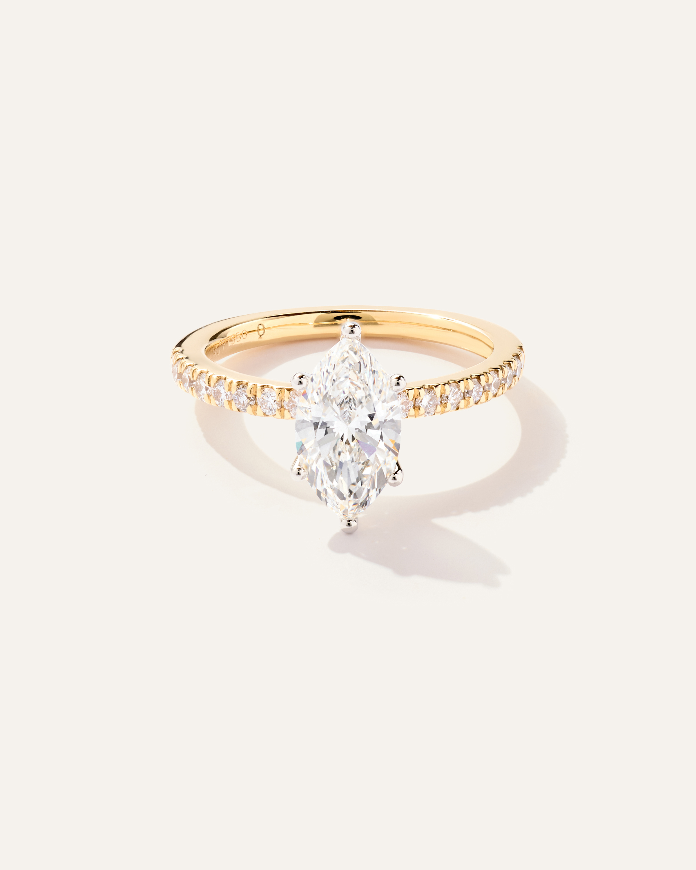Lab Grown Diamond Marquise Petite Pave Engagement Ring - 1.5ct