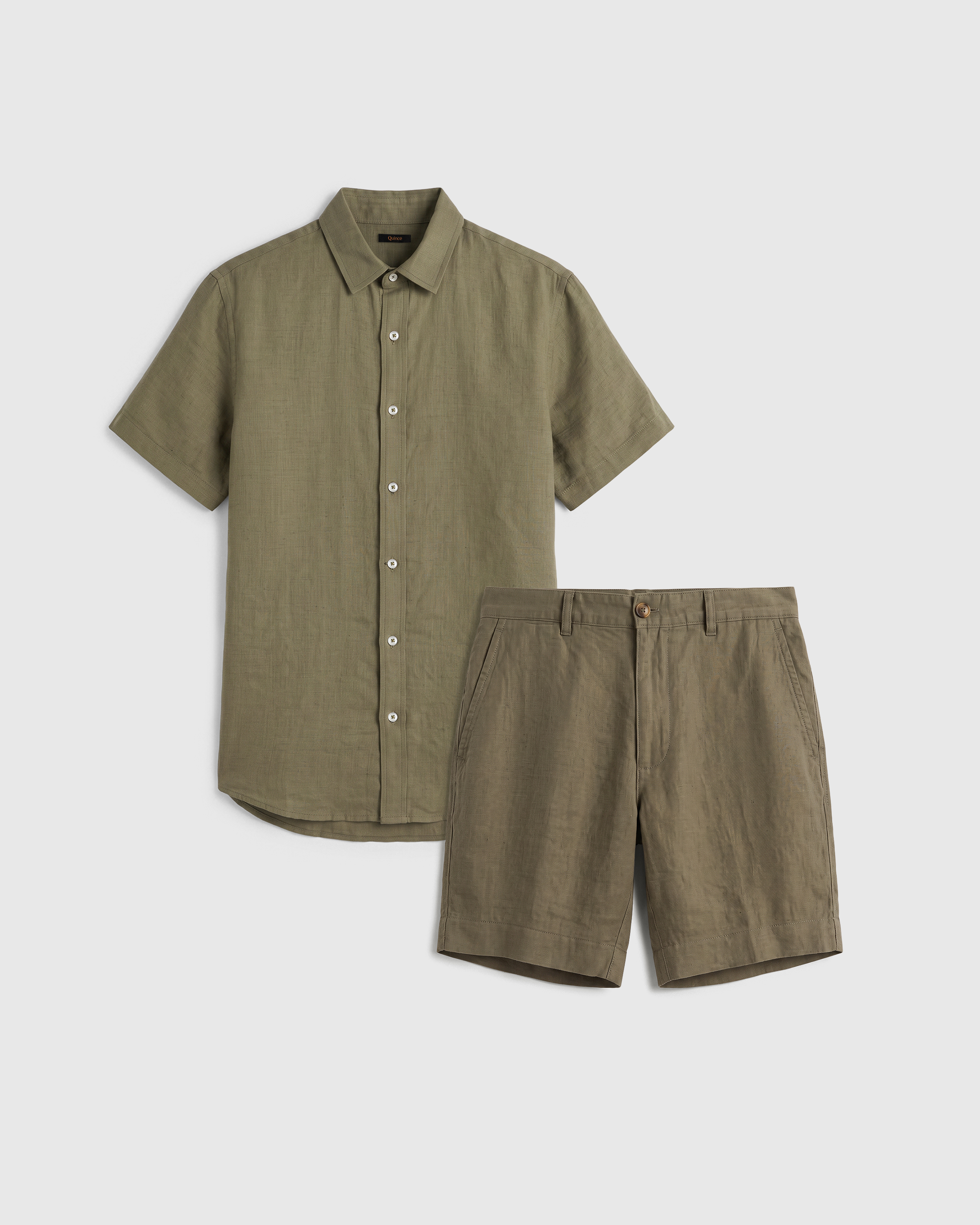 100% European Linen Trouser Shorts Set
