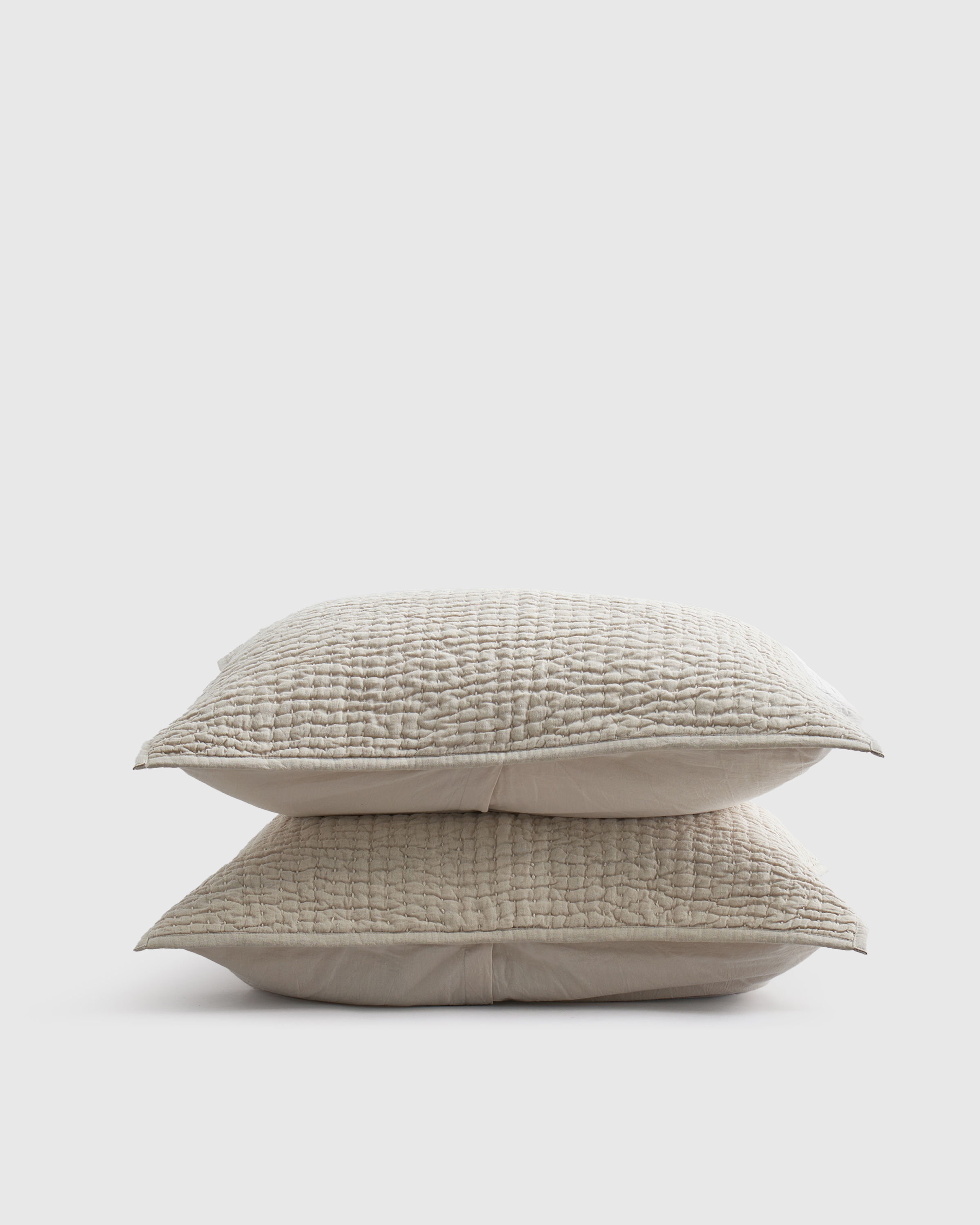 European Linen Cotton Stitch Sham Set