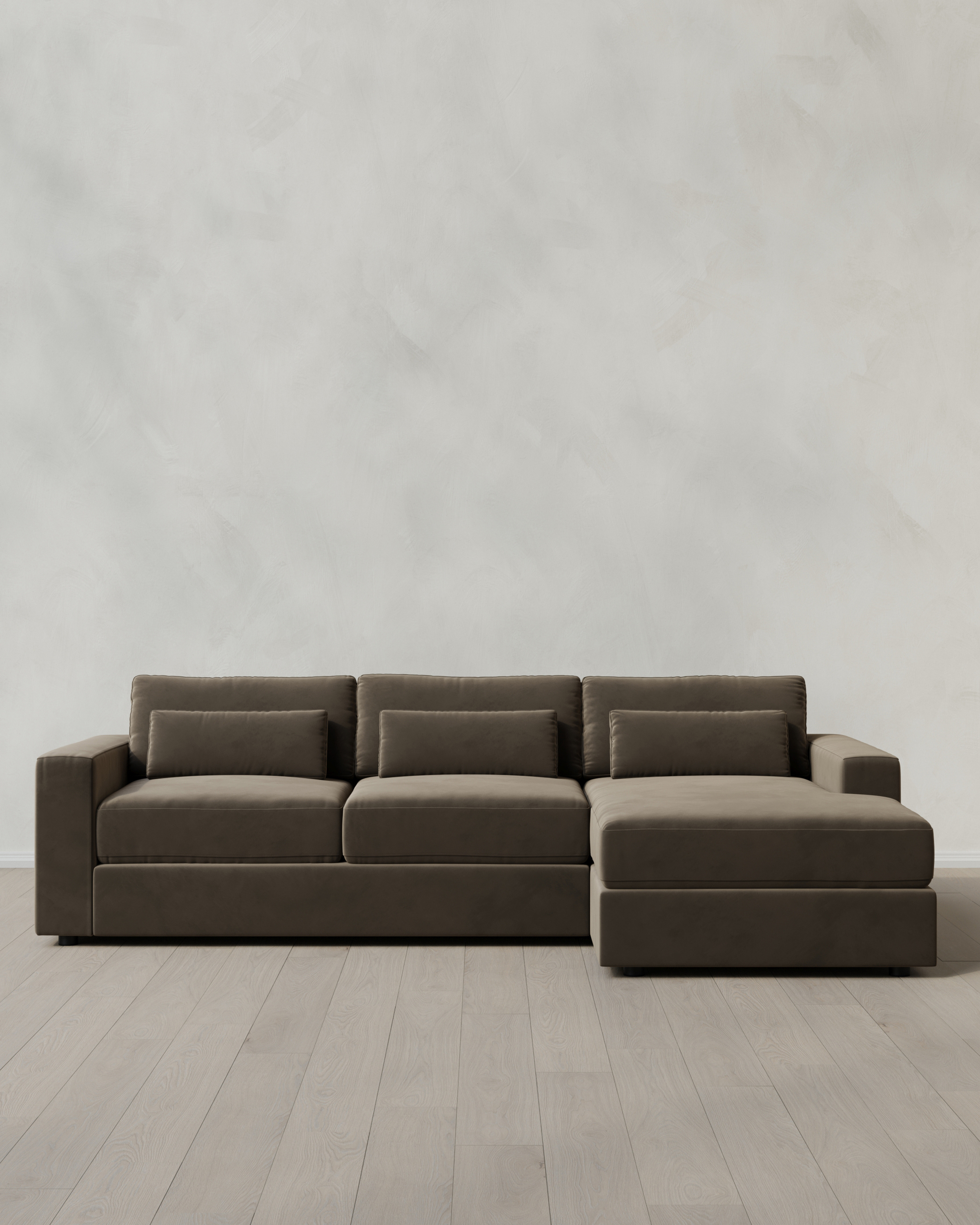 Ashford Deep Seat Chaise Sectional in Performance Velvet