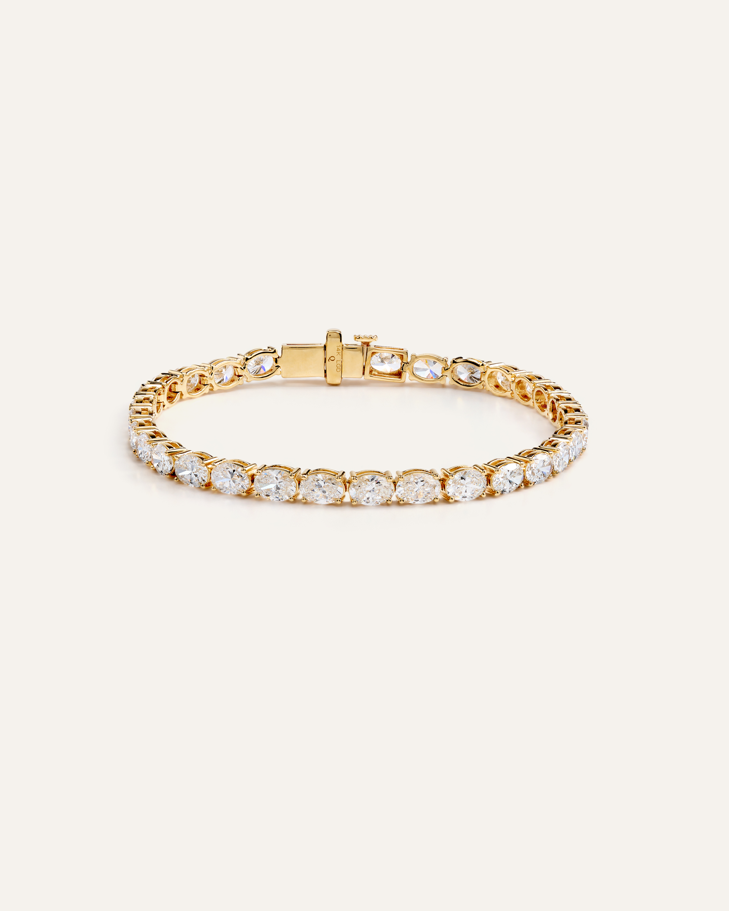 14K Gold Lab Grown Diamond East-West Oval Tennis Bracelet - 10ctw