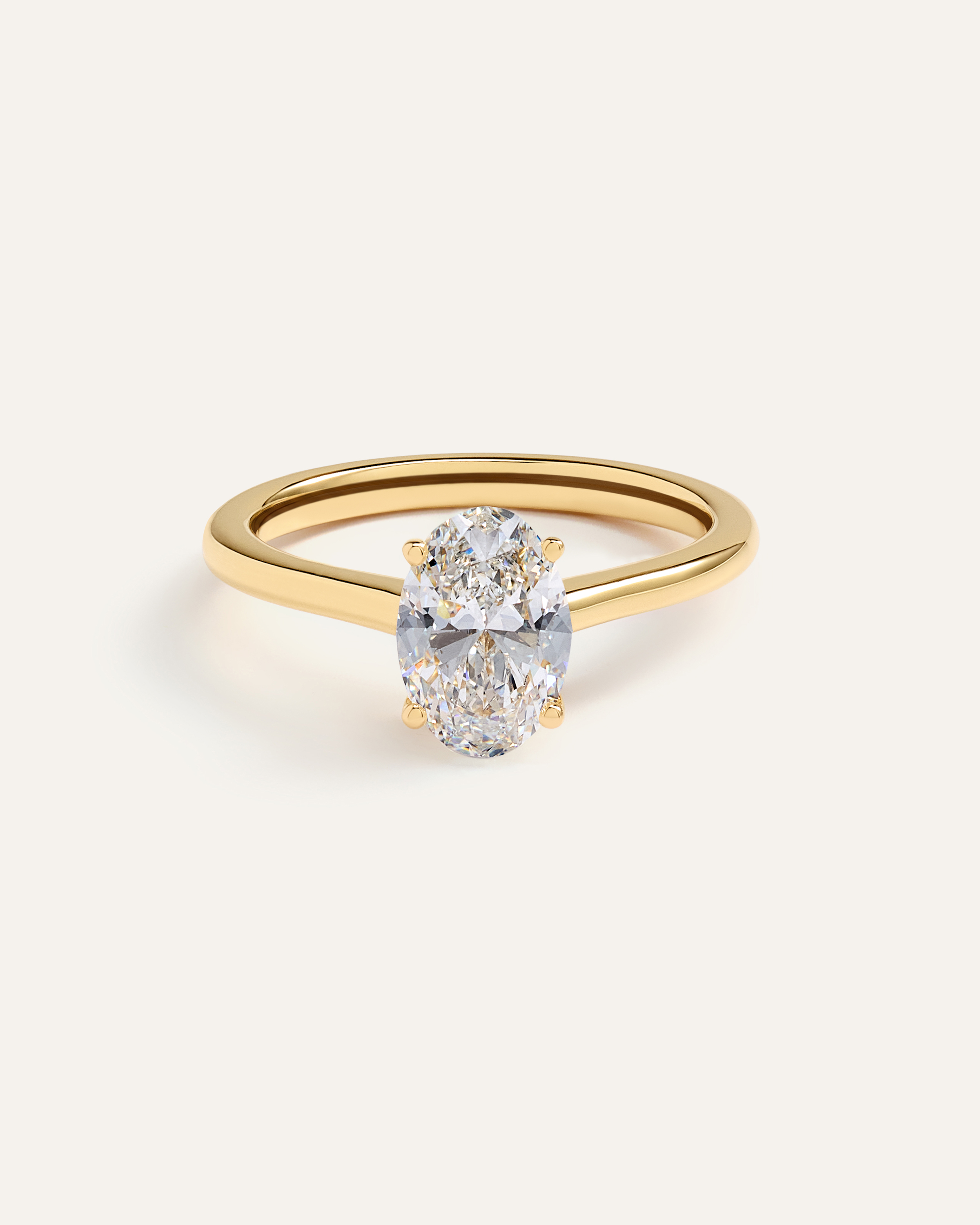 Lab Grown Diamond Oval Trellis Cathedral Engagement Ring - 1.5ct