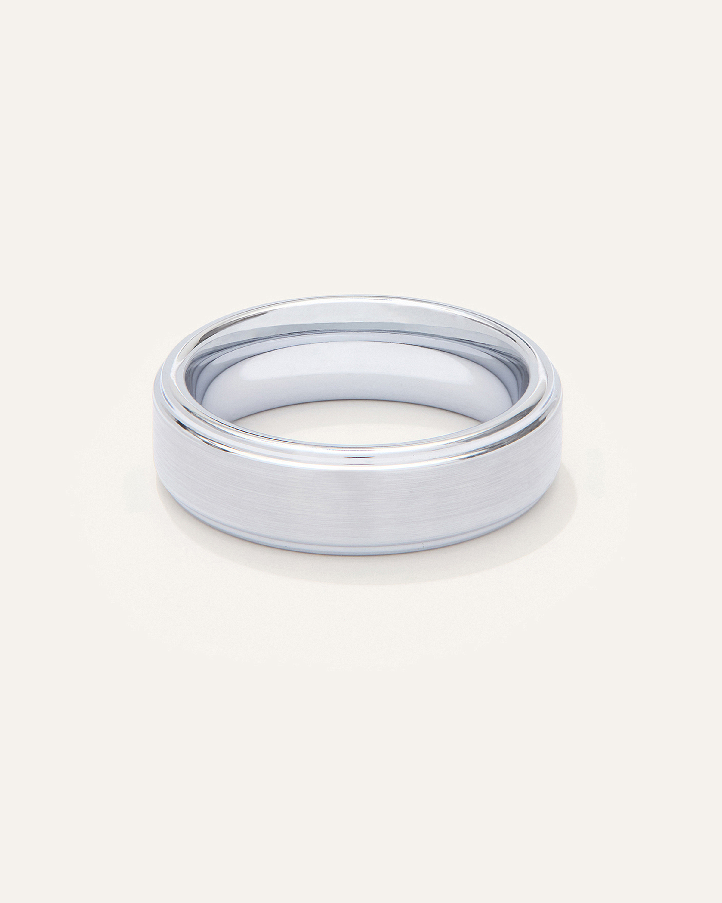 Tungsten Carbide Brushed Step Edge Band