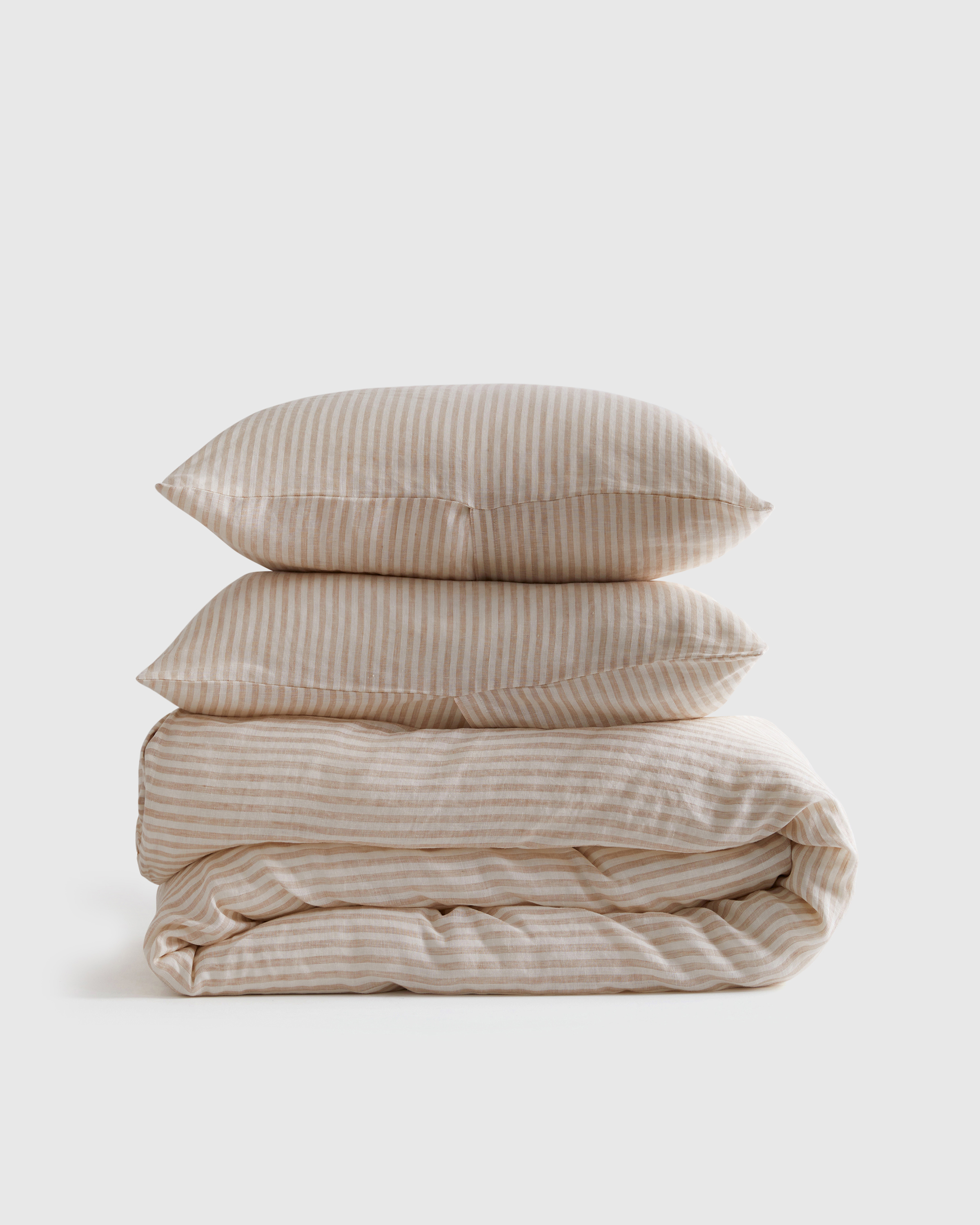 European Linen Stripe Duvet Cover Set