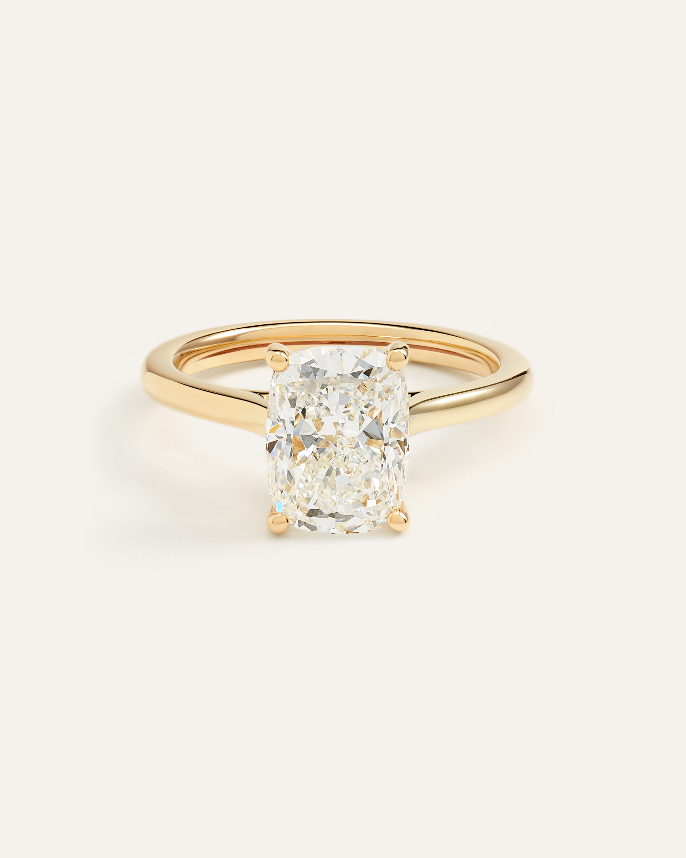 Lab Grown Diamond Elongated Cushion Trellis Cathedral Engagement Ring - 3ct