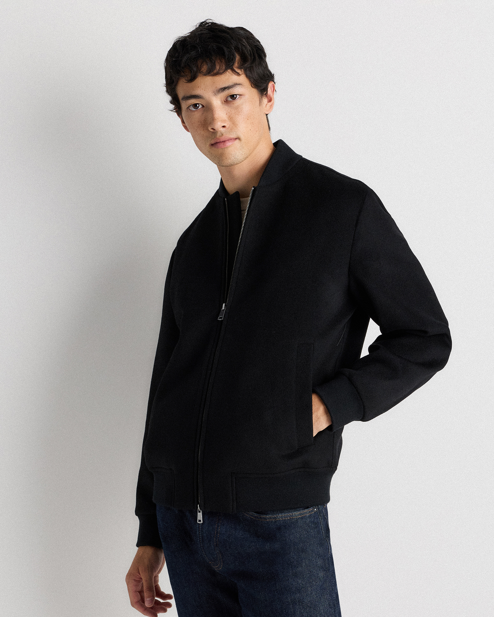 100% Mongolian Cashmere Bomber Jacket
