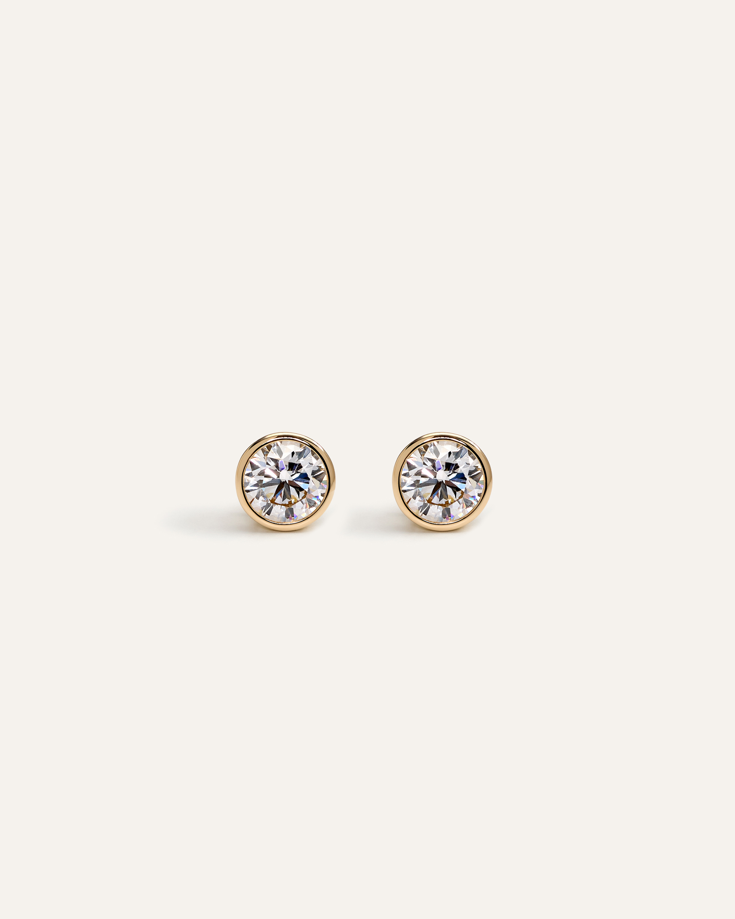 14k Gold Lab Grown Diamond Bezel Studs - 1ctw