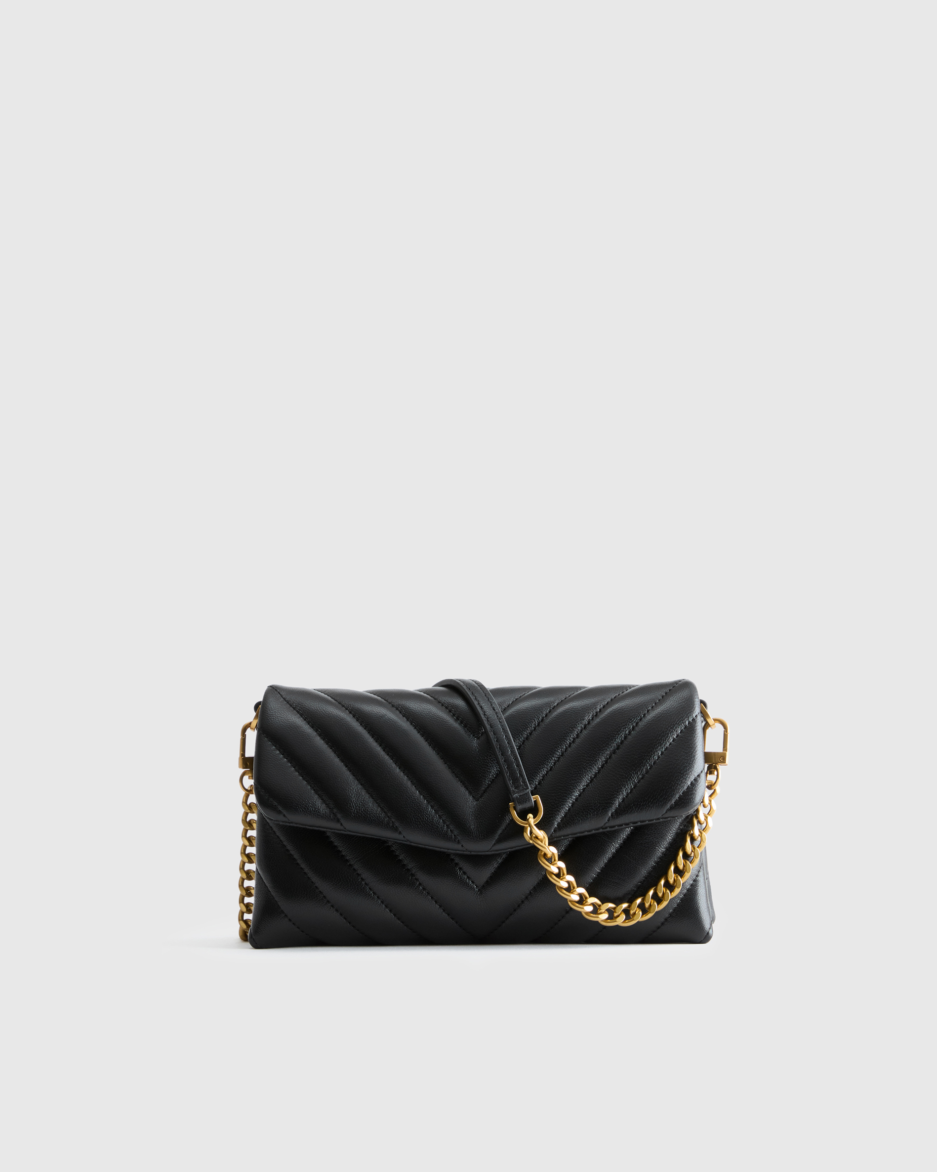 Italian Leather Quilted Wallet Crossbody