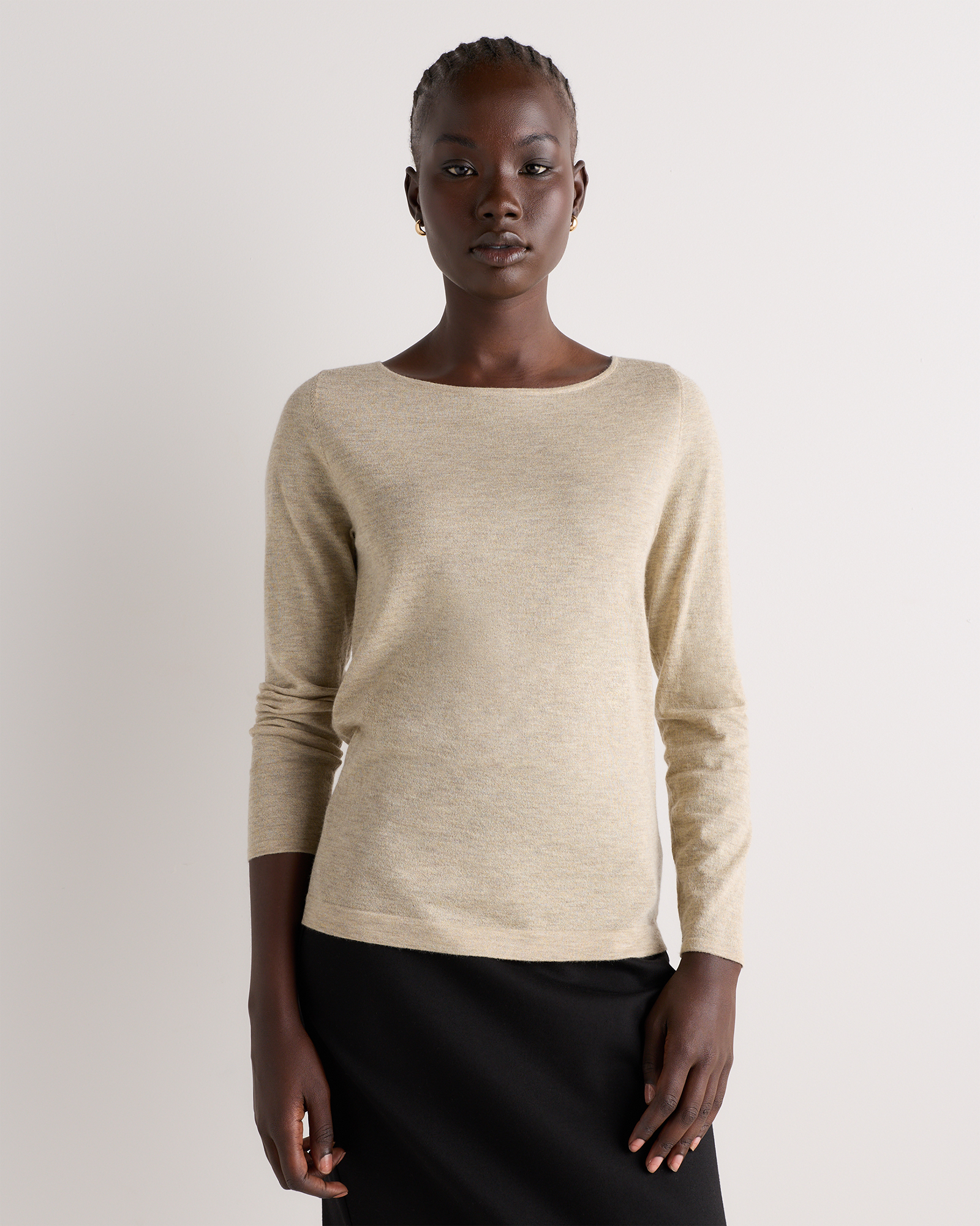 Cashmere Silk Sparkle Wide Neck Sweater