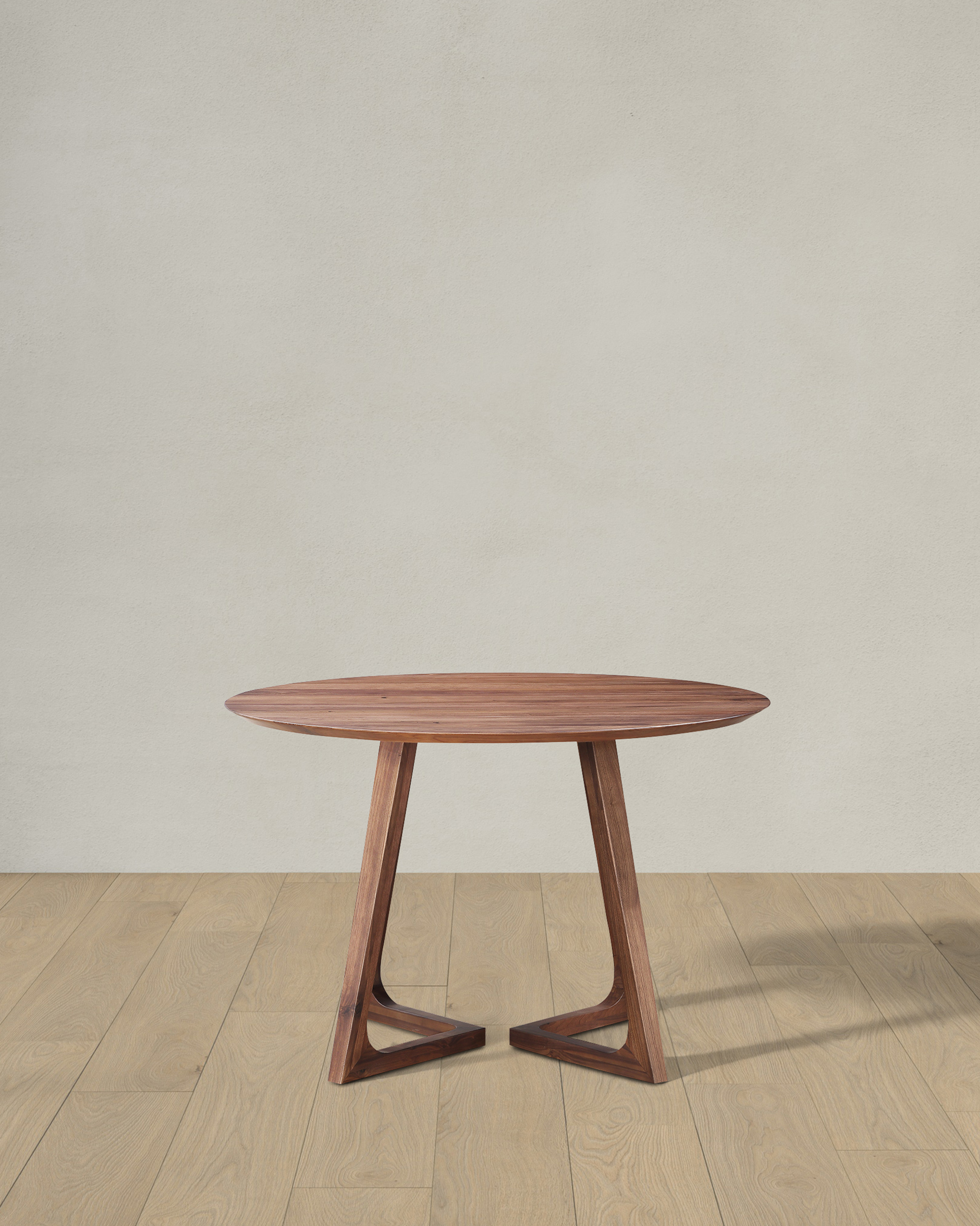 Solid Wood Midcentury Round Dining Table