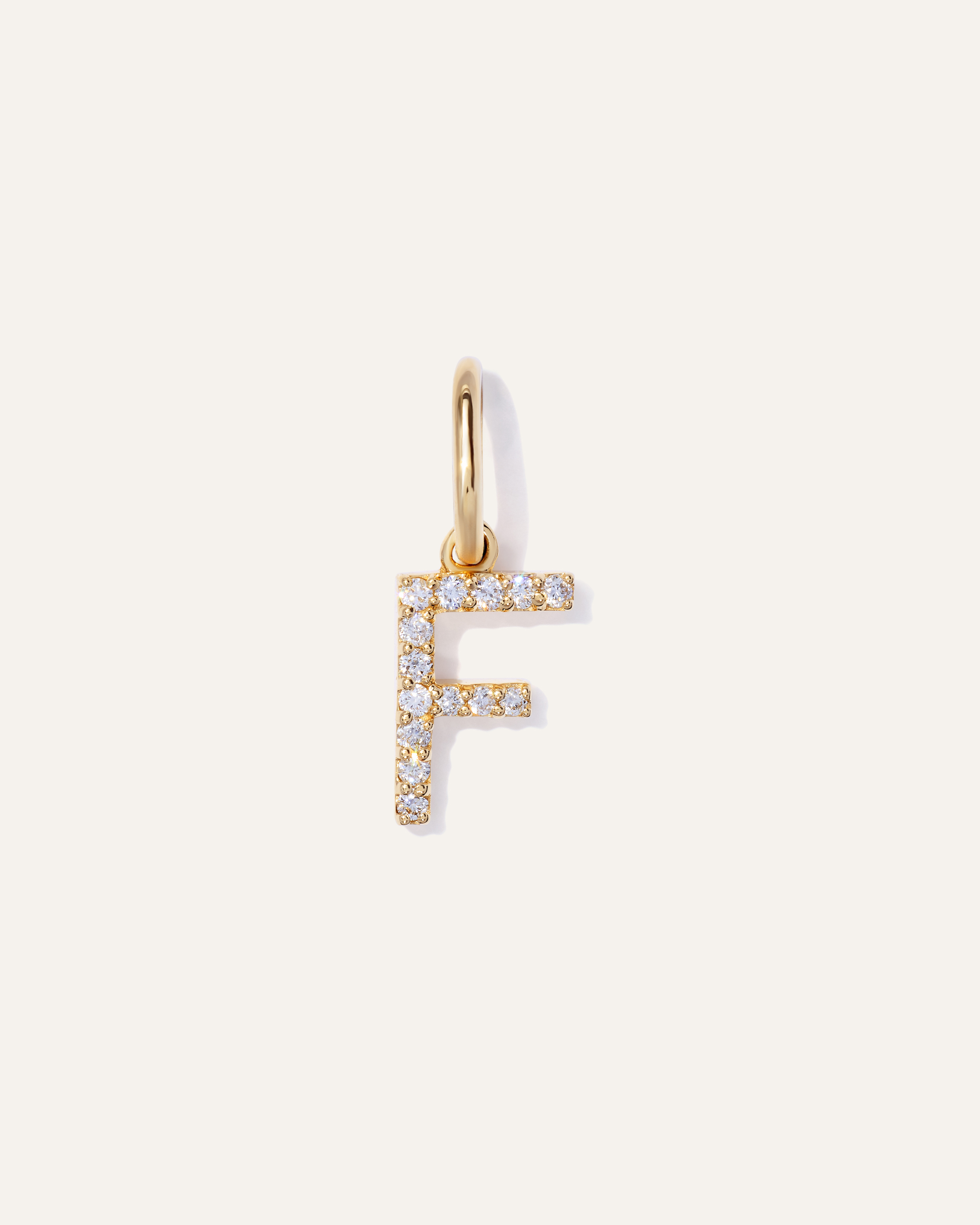 14K Gold Diamond Letter Charm