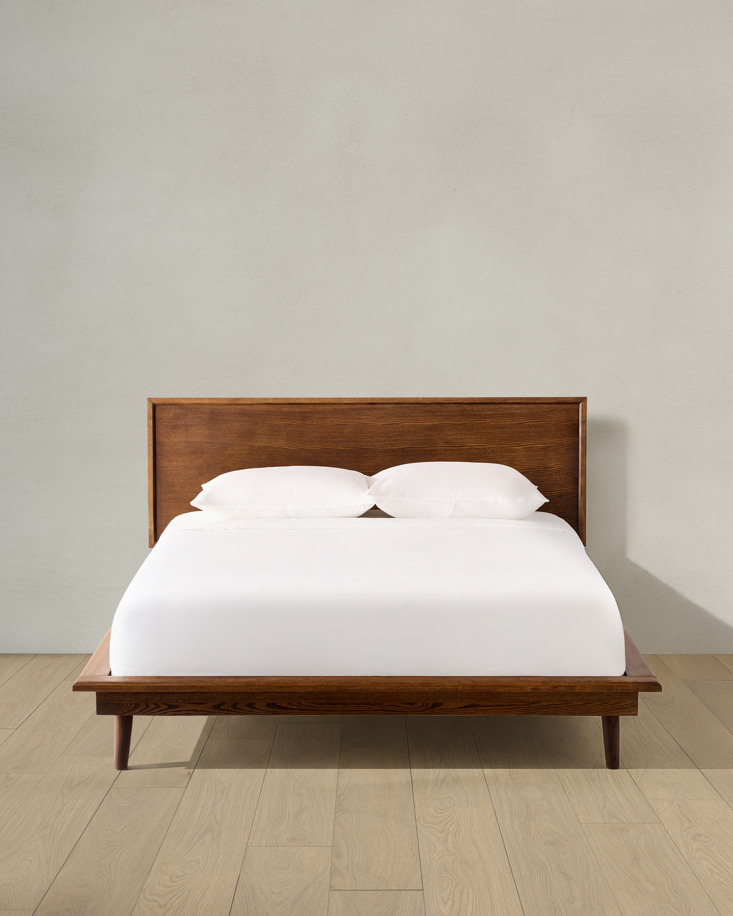 Solid Wood Midcentury Platform Bed