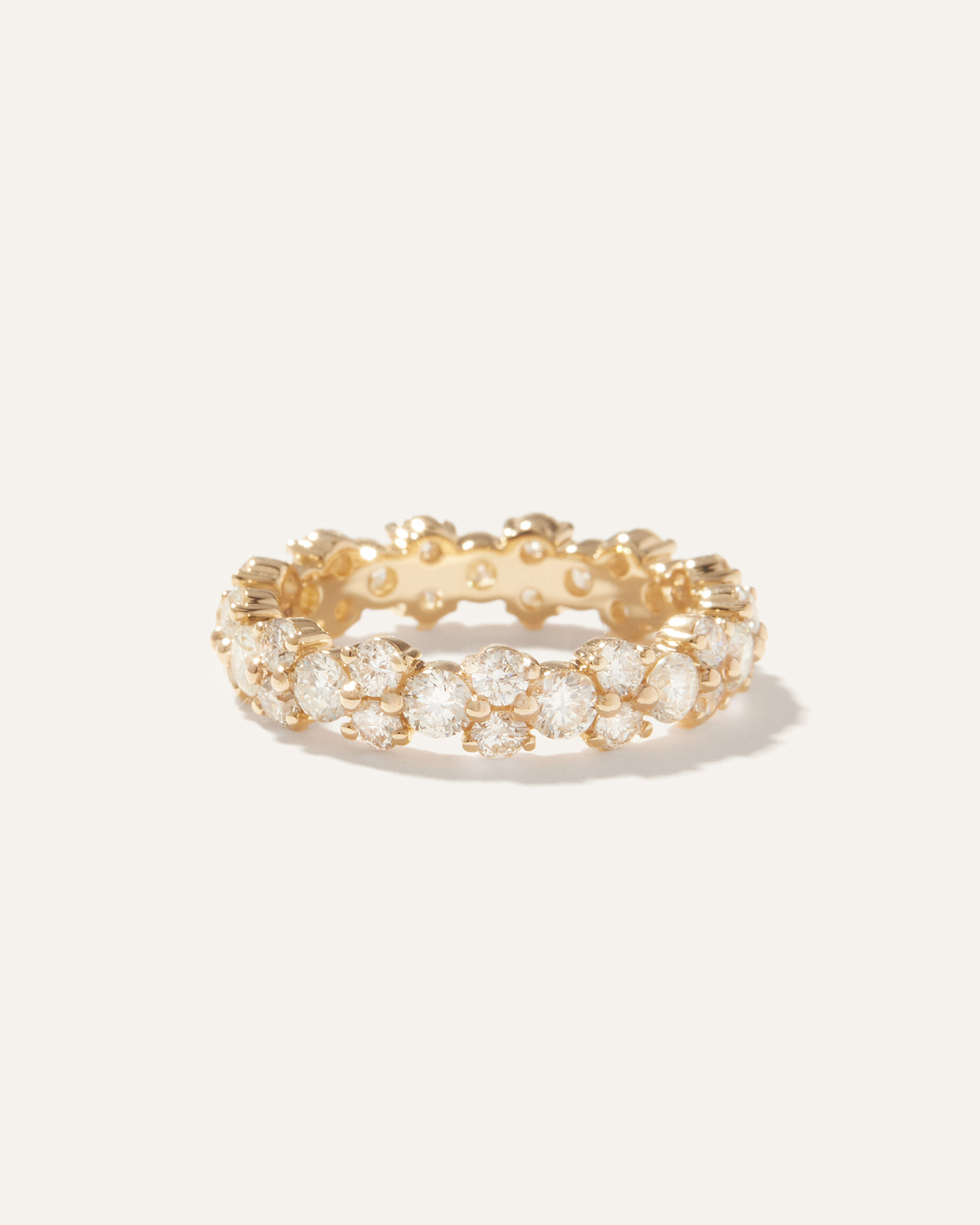 14K Gold Lab Grown Diamond Cluster Eternity Band