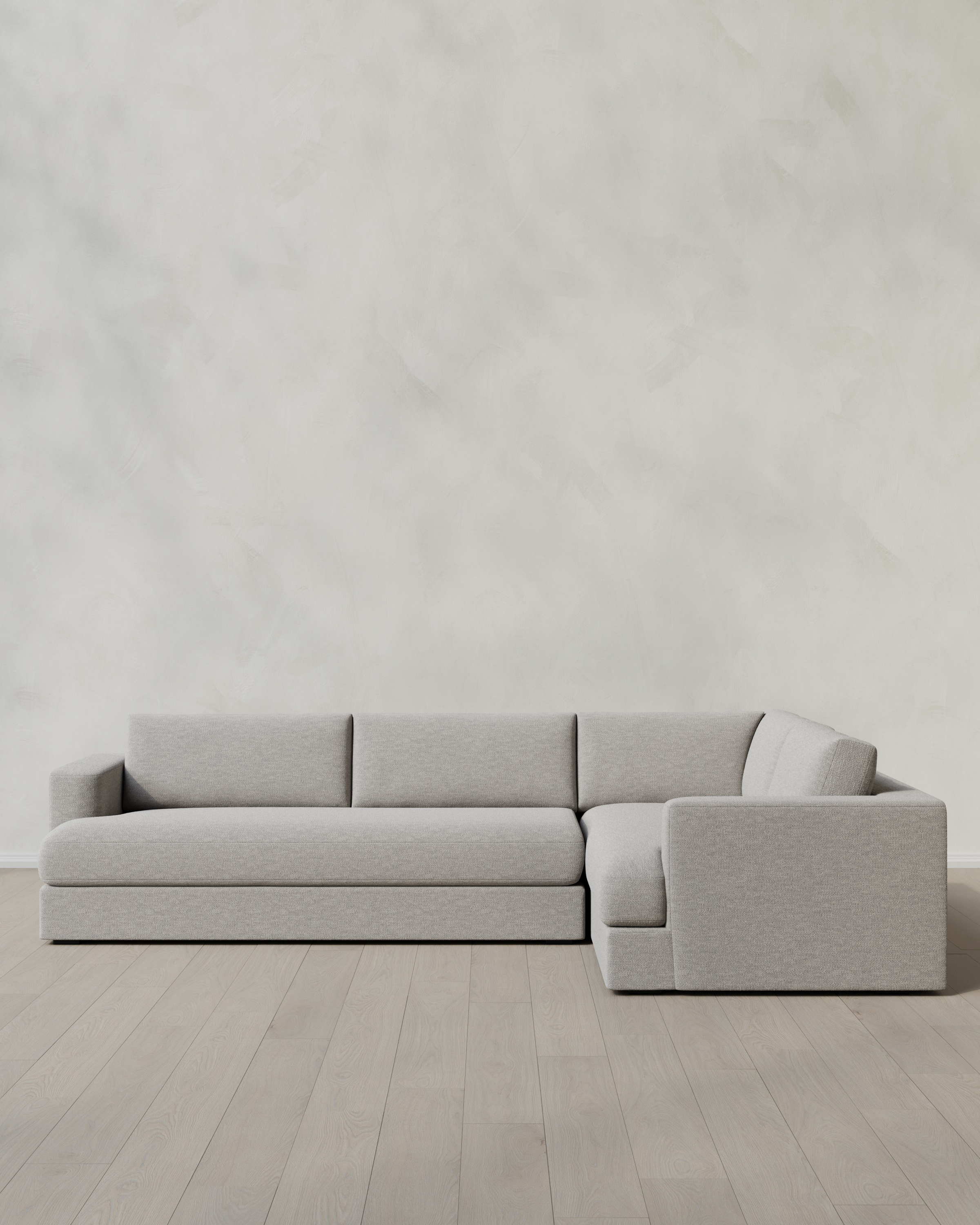 Sierra Curved Arm L Sectional in Performance Basketweave