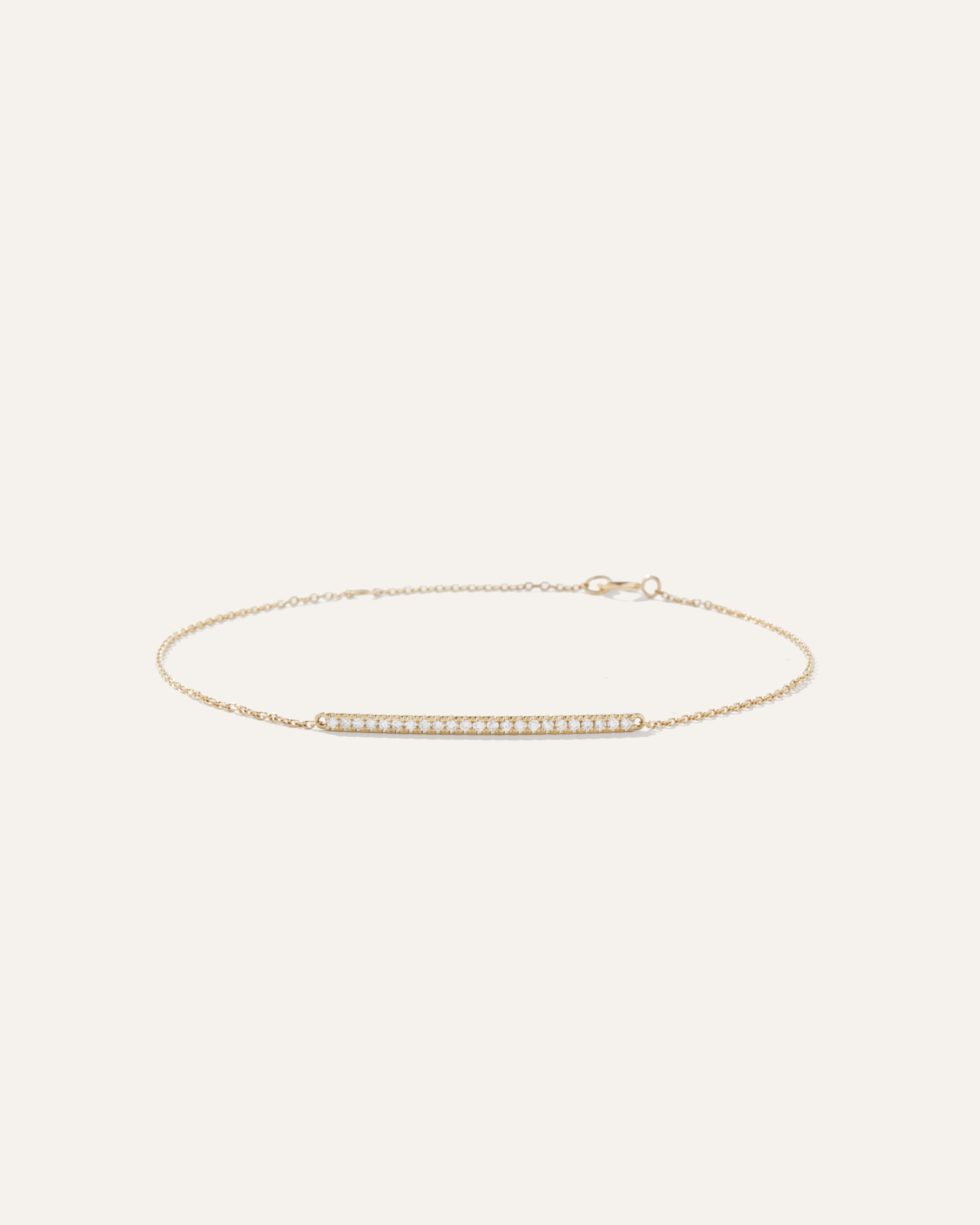 14K Gold Pave Diamond Bar Bracelet