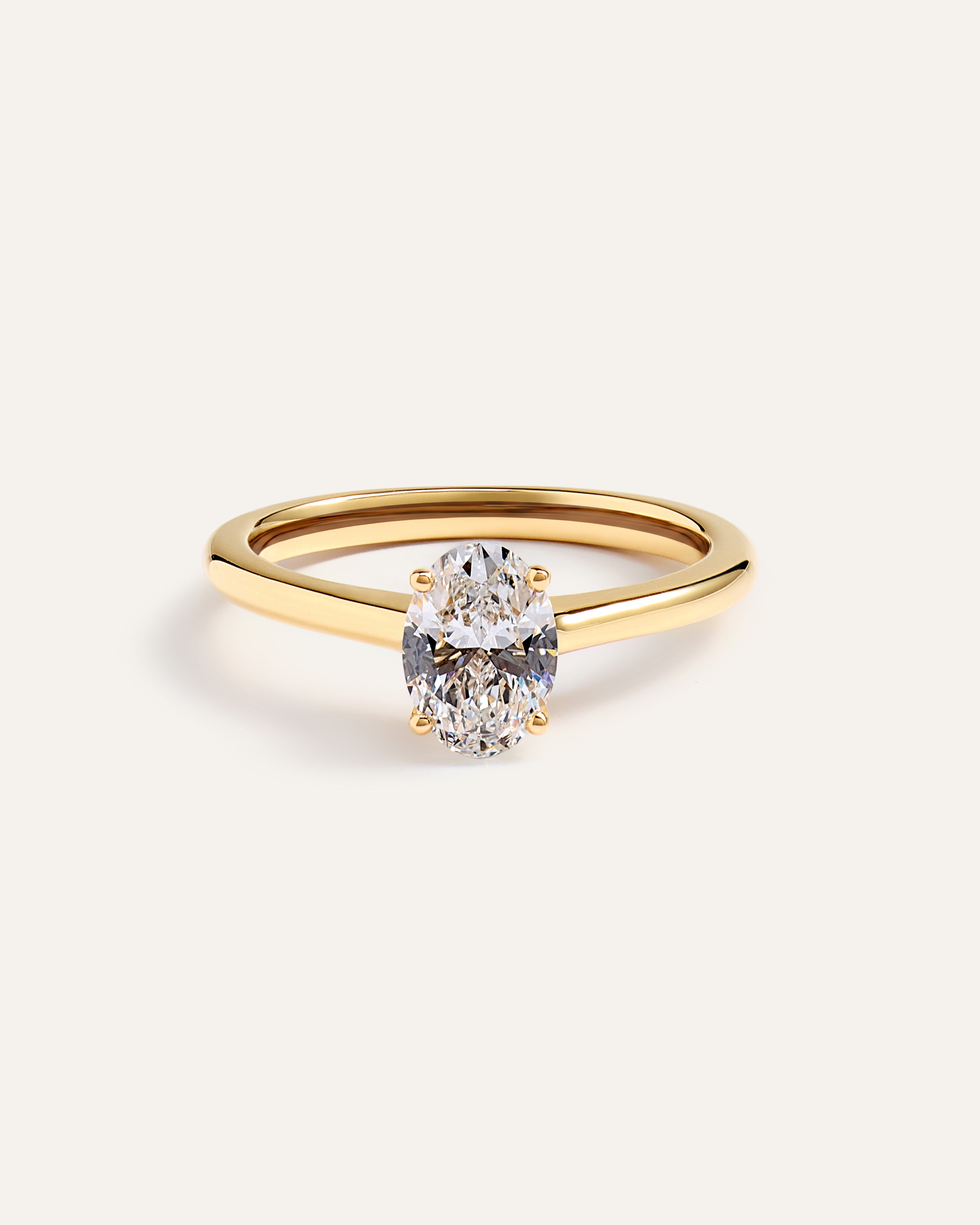Lab Grown Diamond Oval Trellis Cathedral Engagement Ring - 1ct