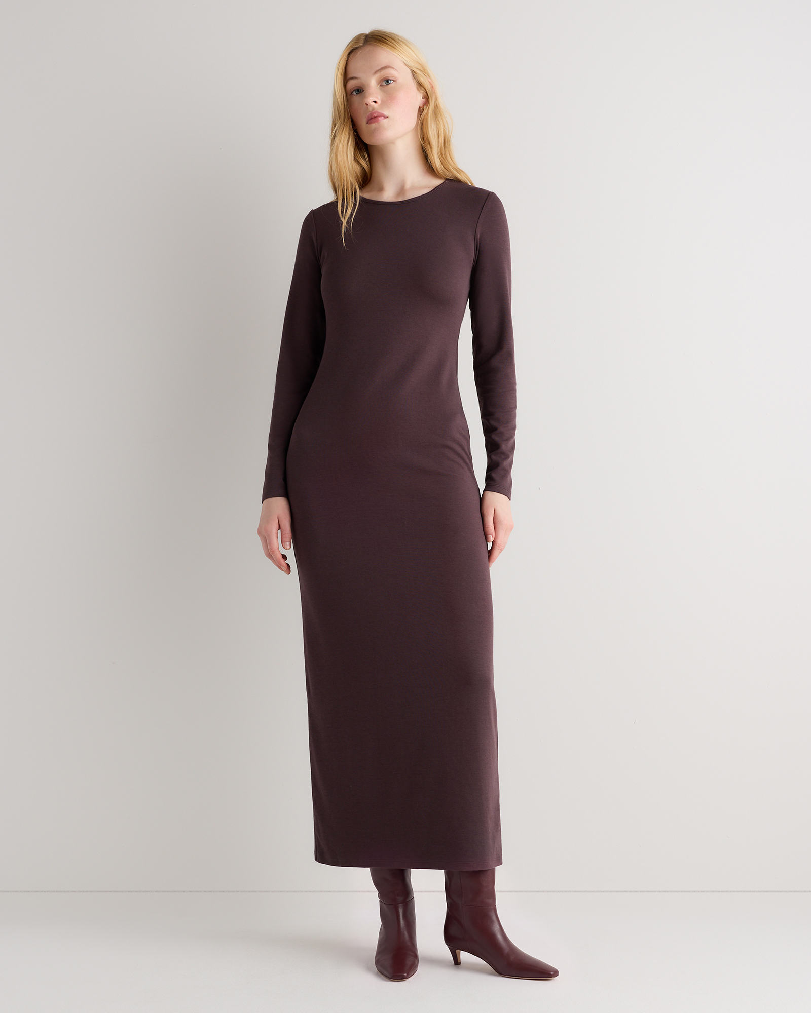 Tencel Modal Knit Long Sleeve Maxi Dress