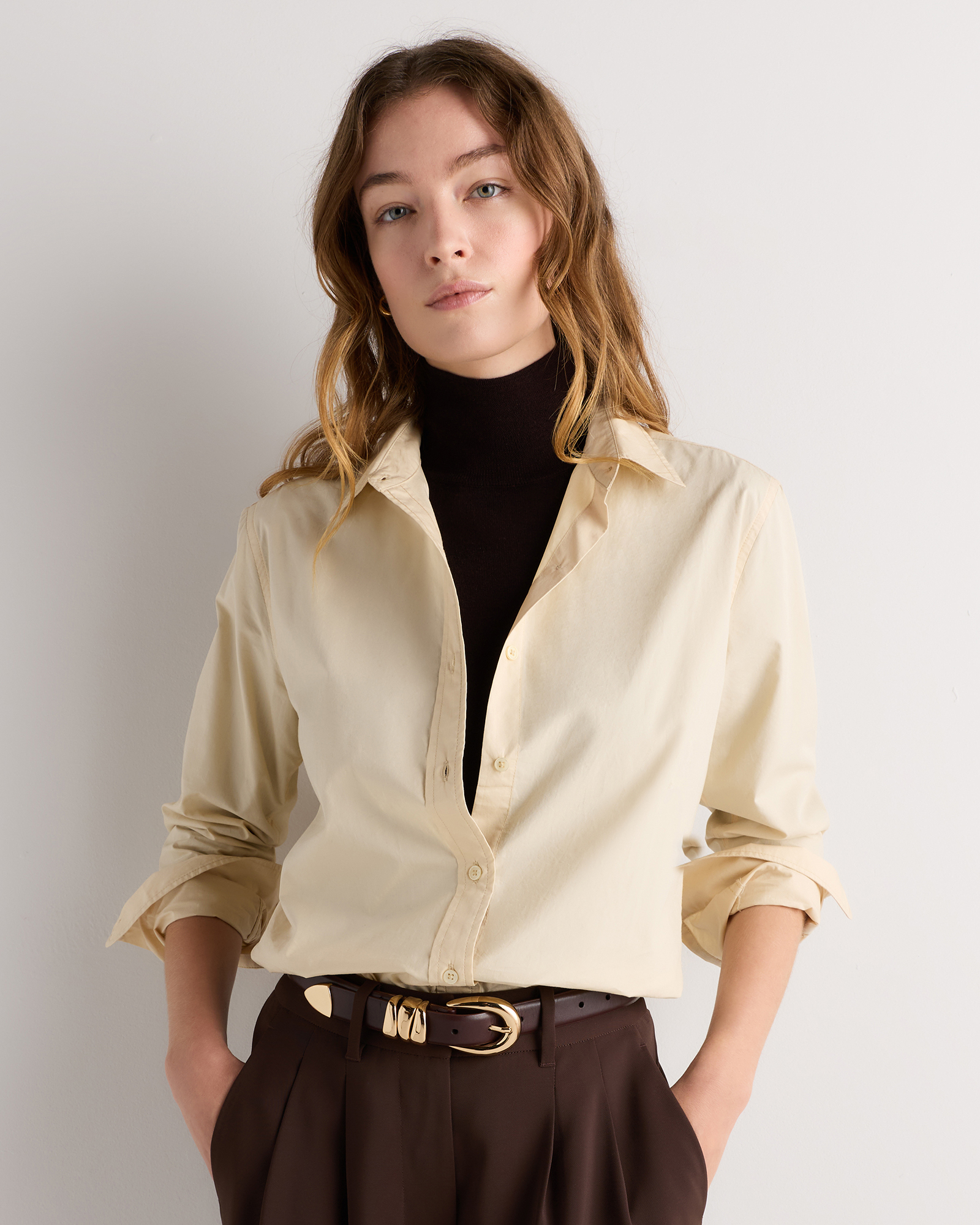 100% Organic Cotton Poplin Long Sleeve Shirt