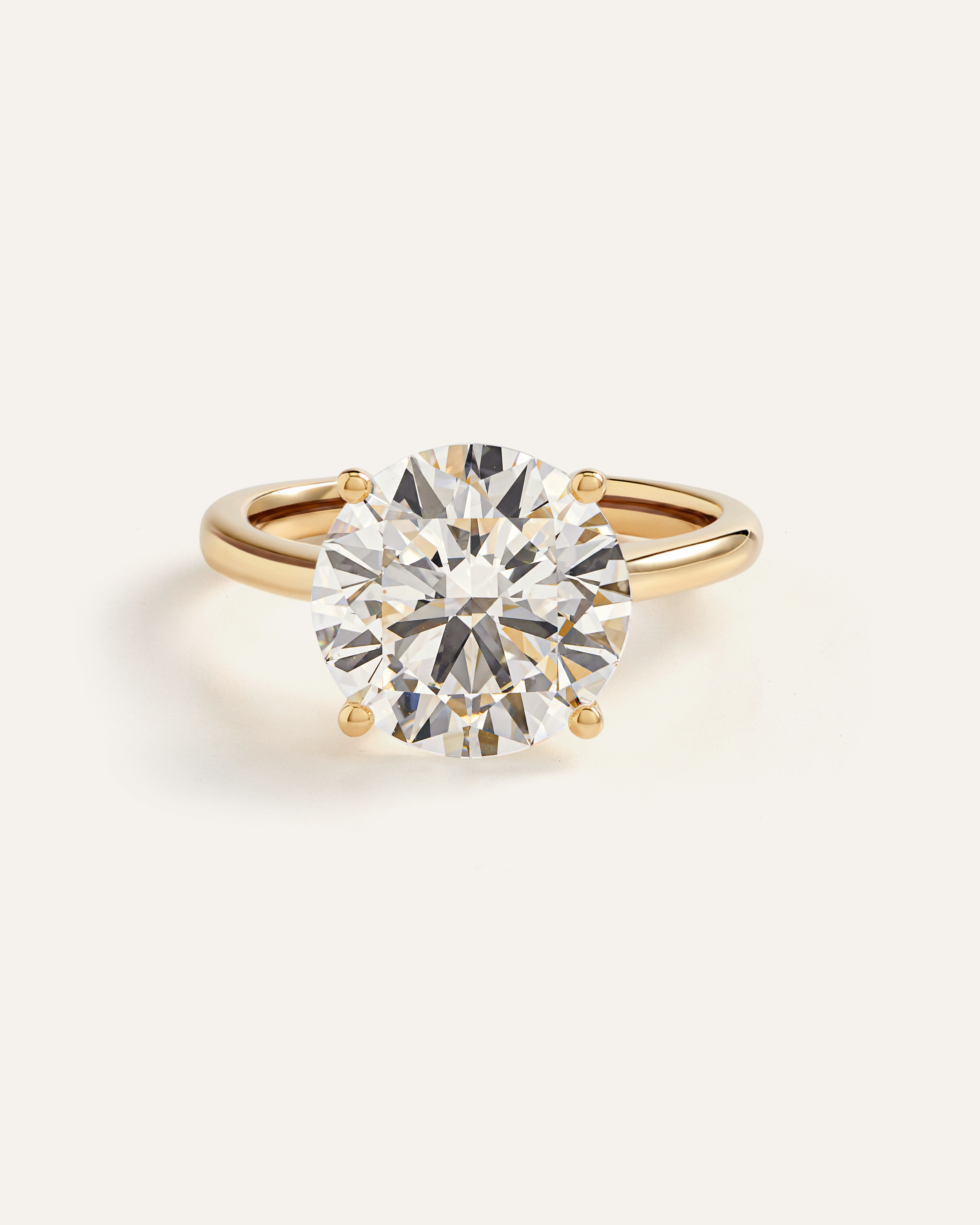 Lab Grown Diamond Round Trellis Cathedral Engagement Ring - 5ct