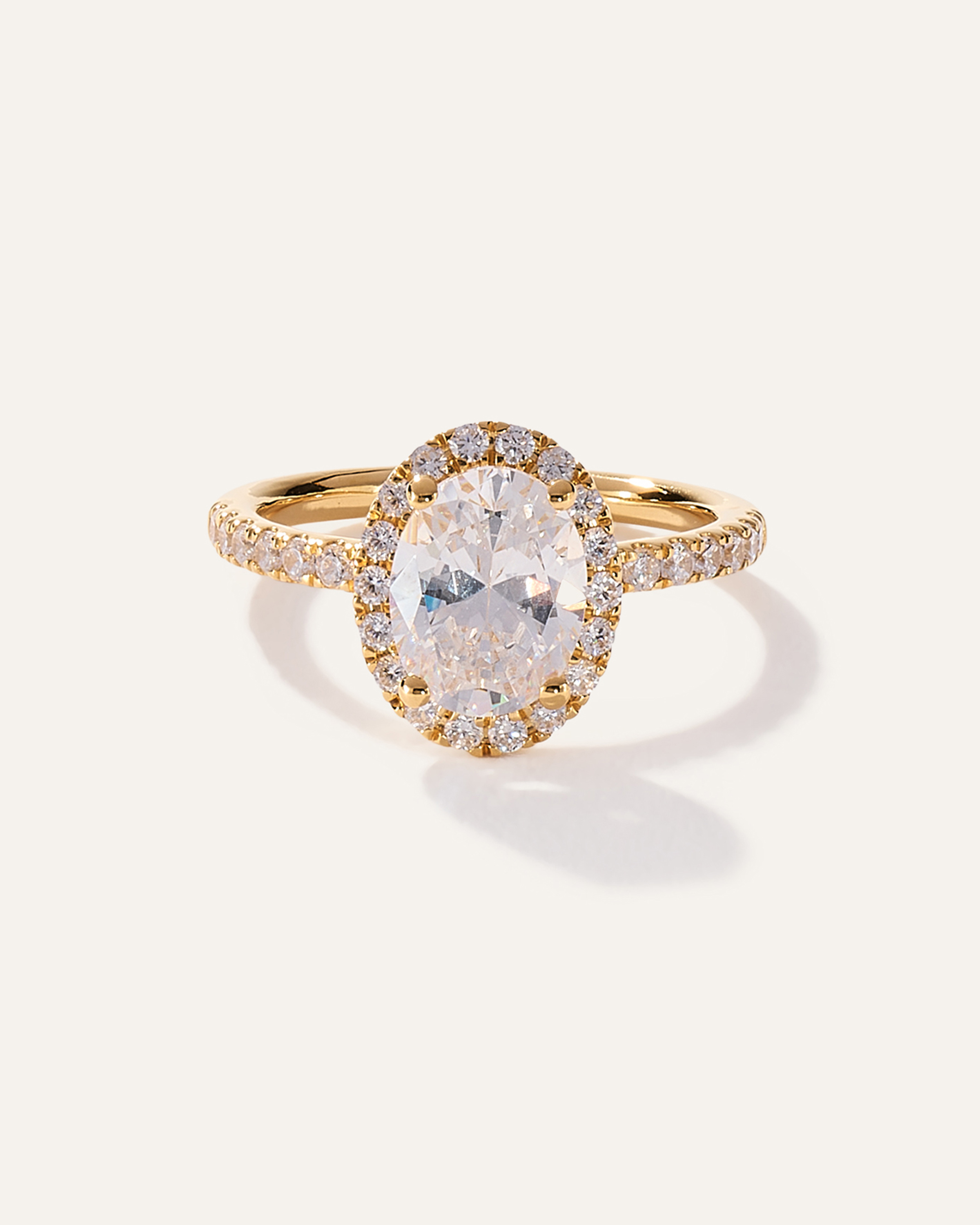 Lab Grown Diamond Oval Halo Pave Engagement Ring - 1.50ct