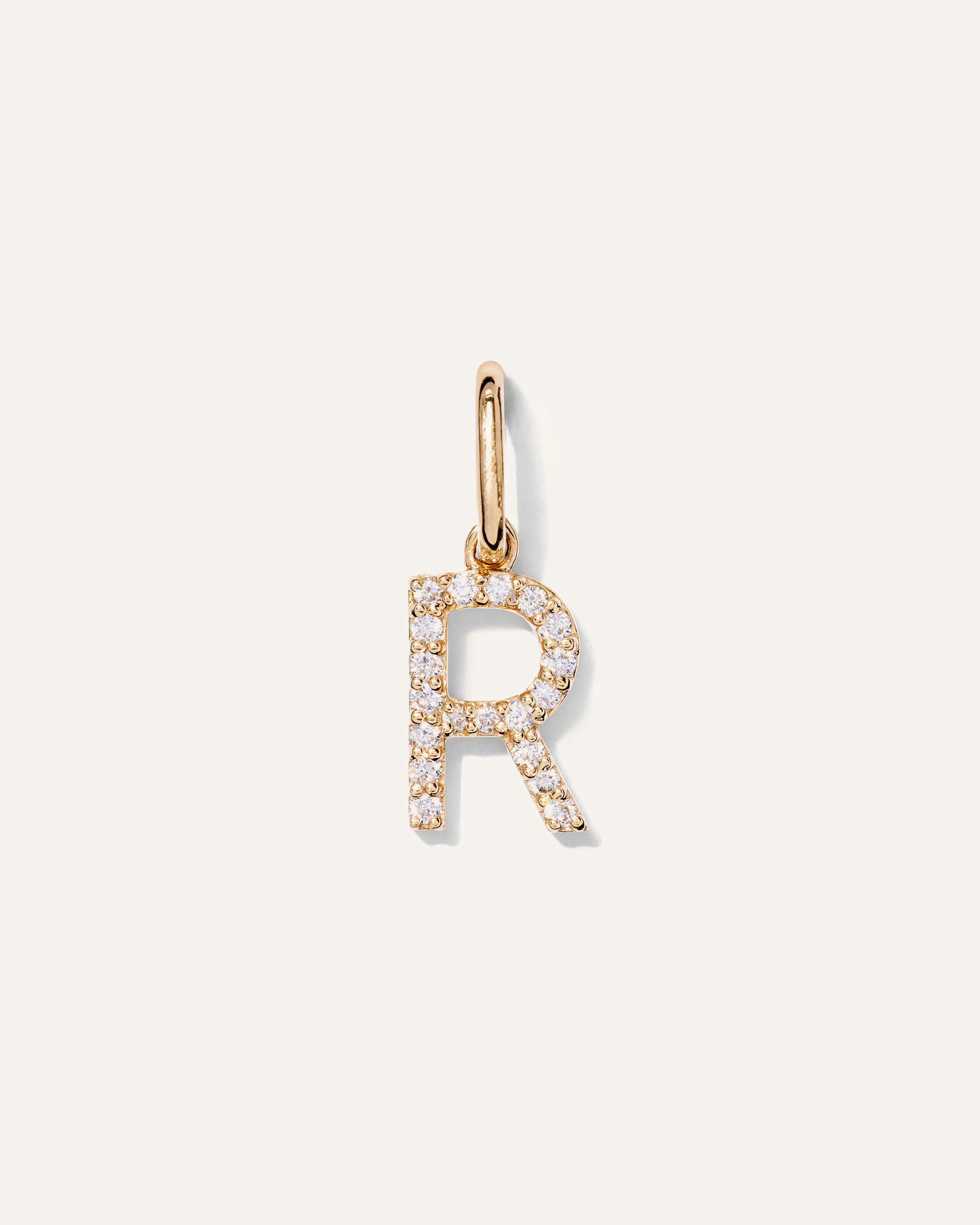 14K Gold Diamond Letter Charm