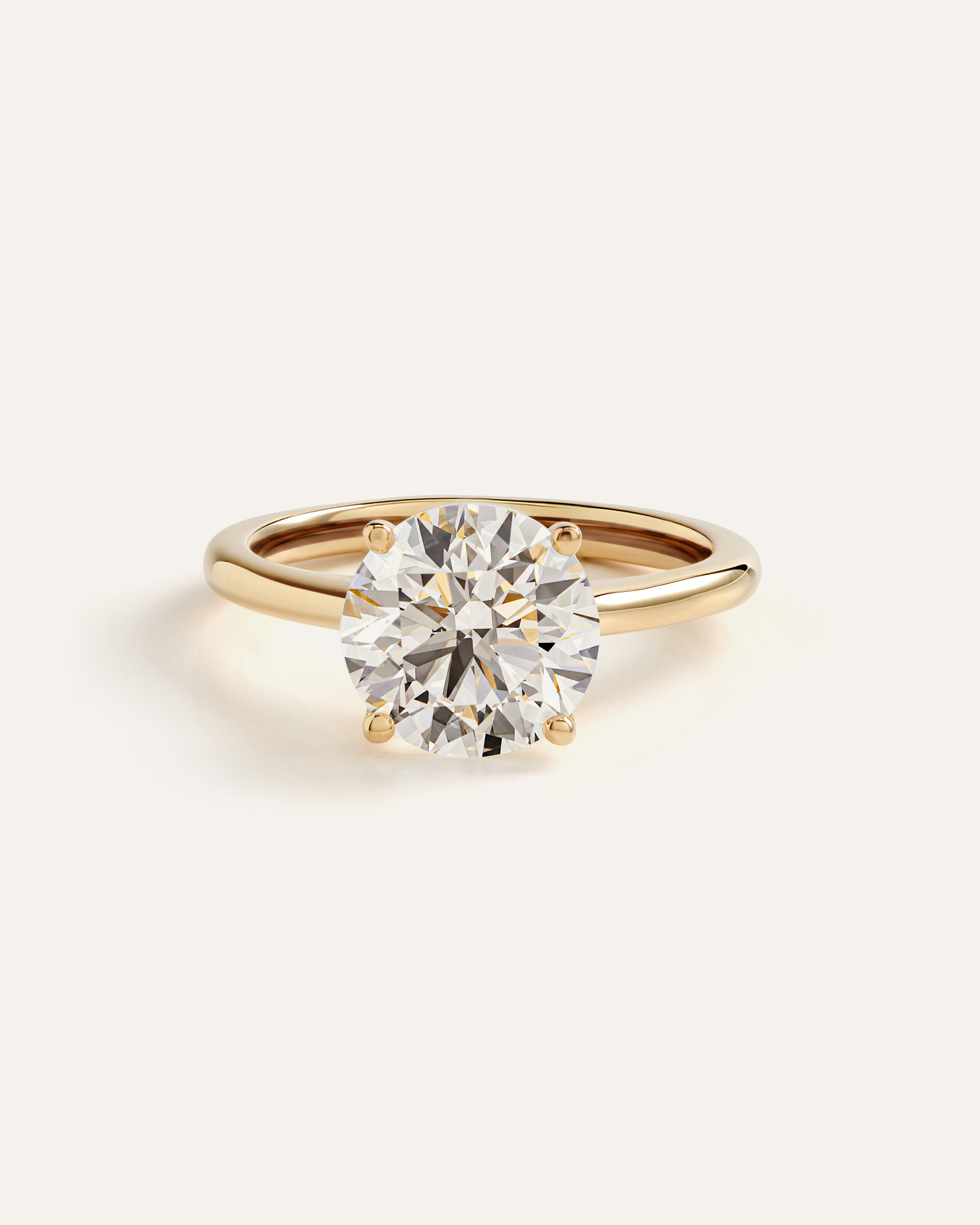 Lab Grown Diamond Round Trellis Cathedral Engagement Ring - 3ct