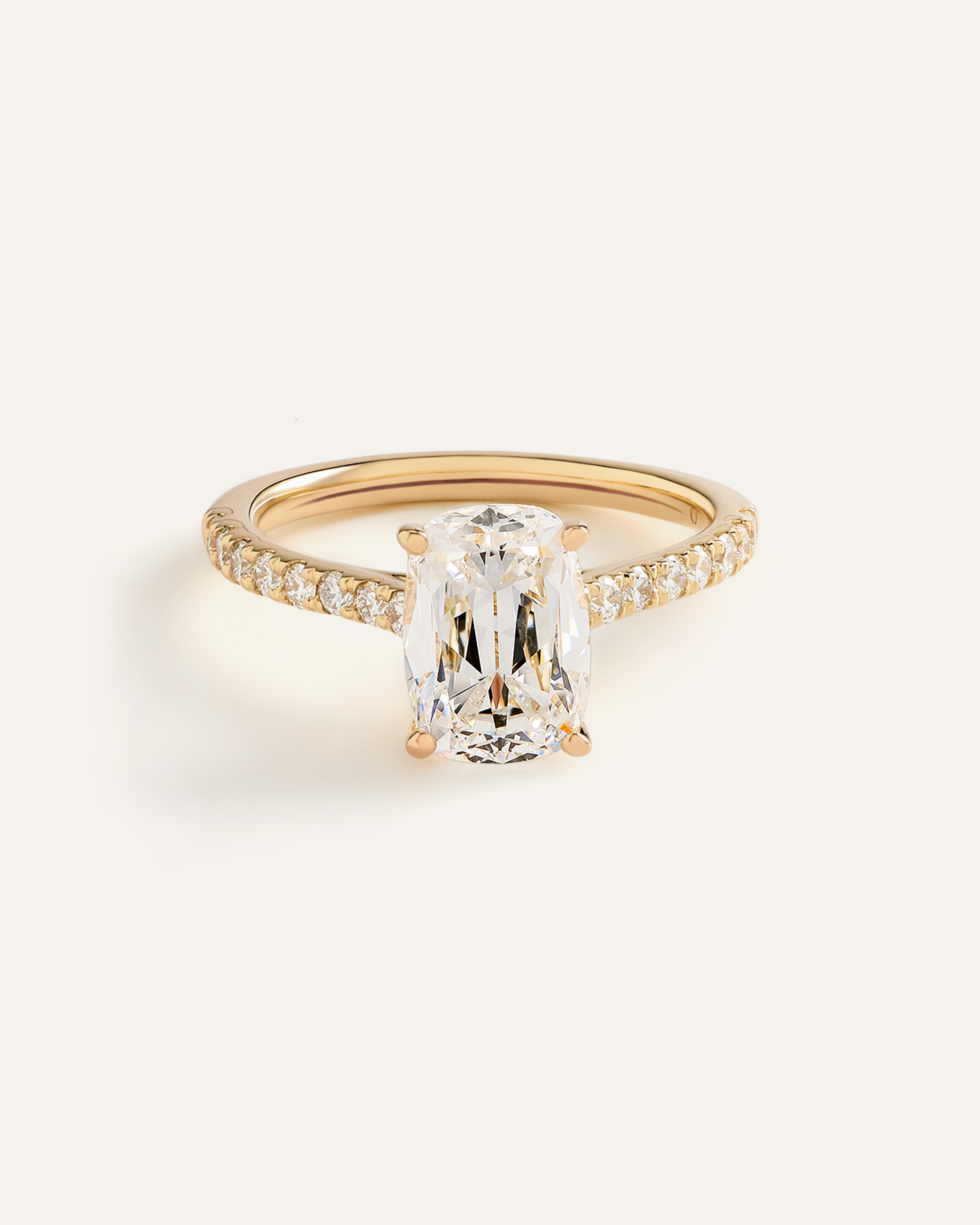 Lab Grown Diamond Antique Cushion Pave Trellis Cathedral Engagement Ring - 2.5ct