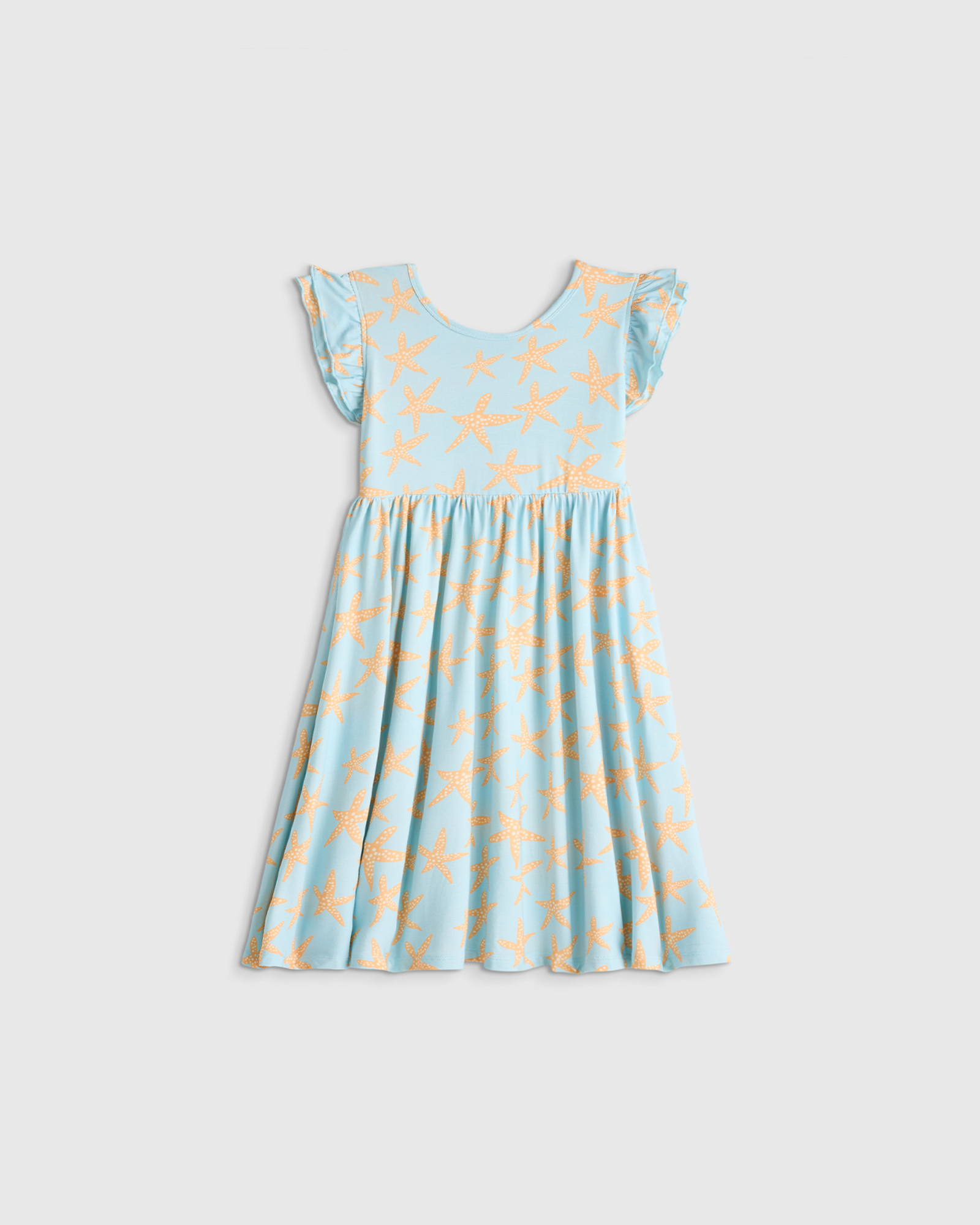 Bamboo Short Sleeve Flutter Twirl Dress
